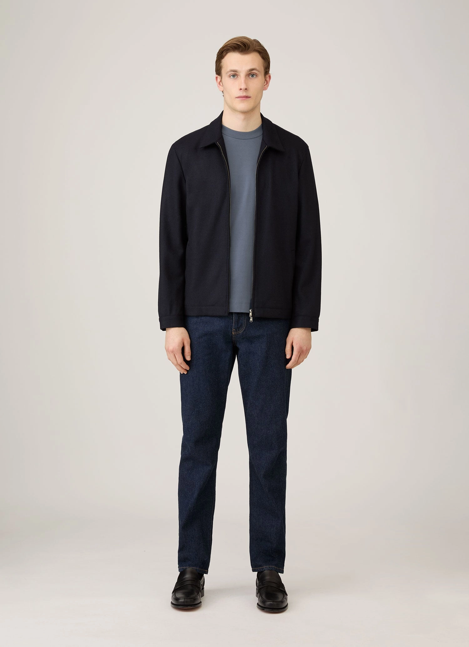 Men's Relaxed Fit Heavyweight T-shirt in Slate Blue Winter Layering