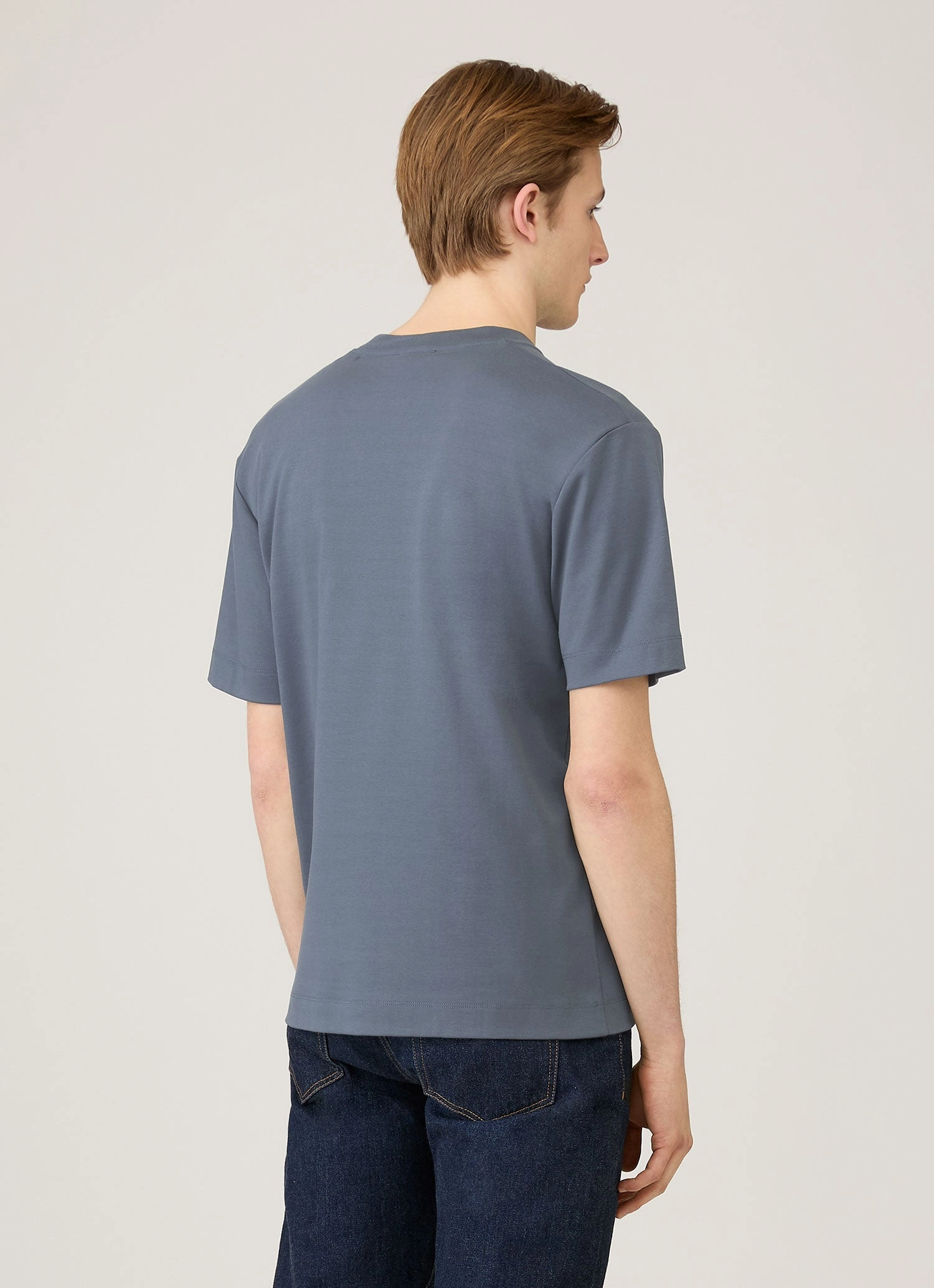 Men's Relaxed Fit Heavyweight T-shirt in Slate Blue Winter Layering