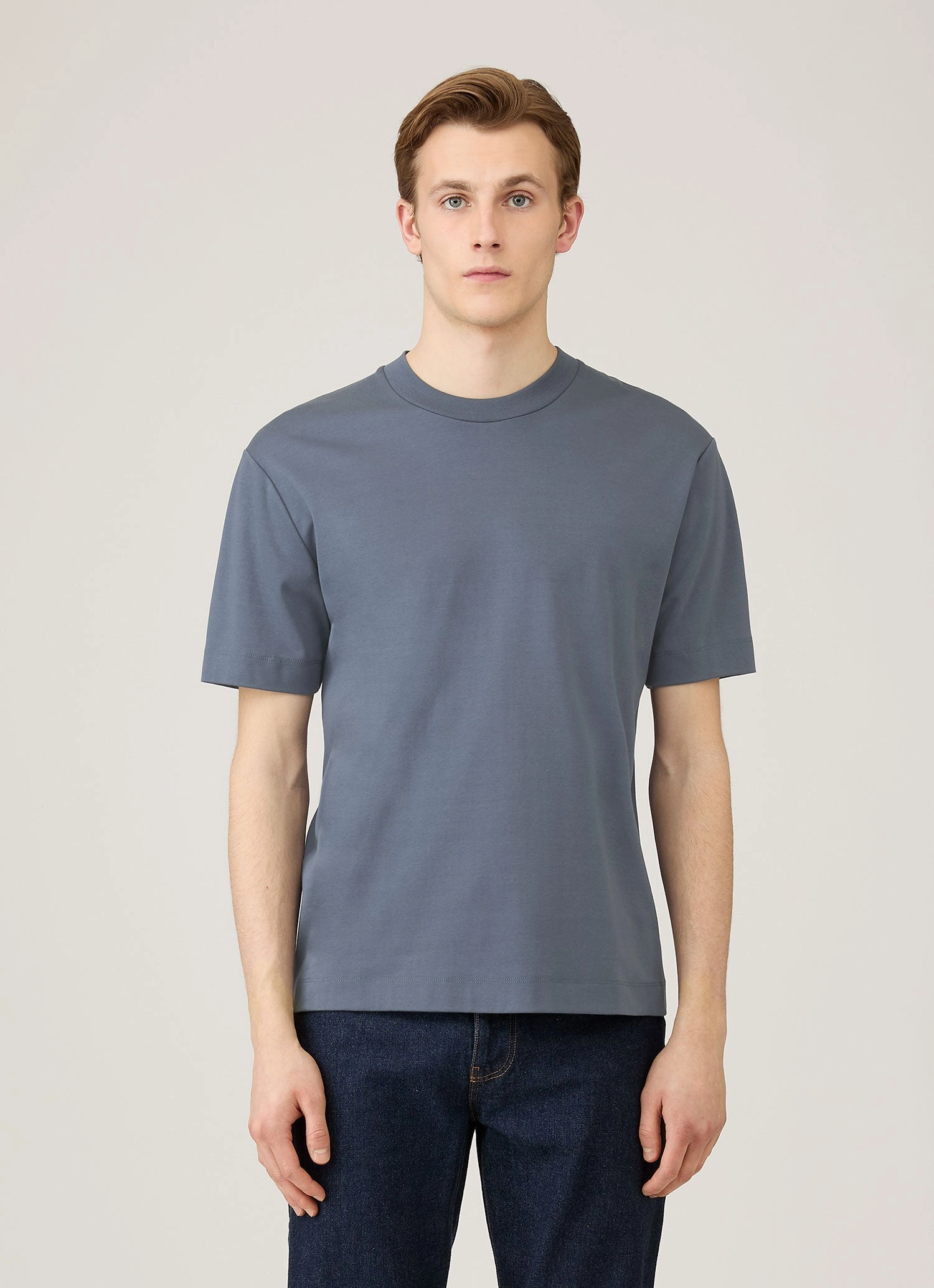Men's Relaxed Fit Heavyweight T-shirt in Slate Blue Winter Layering