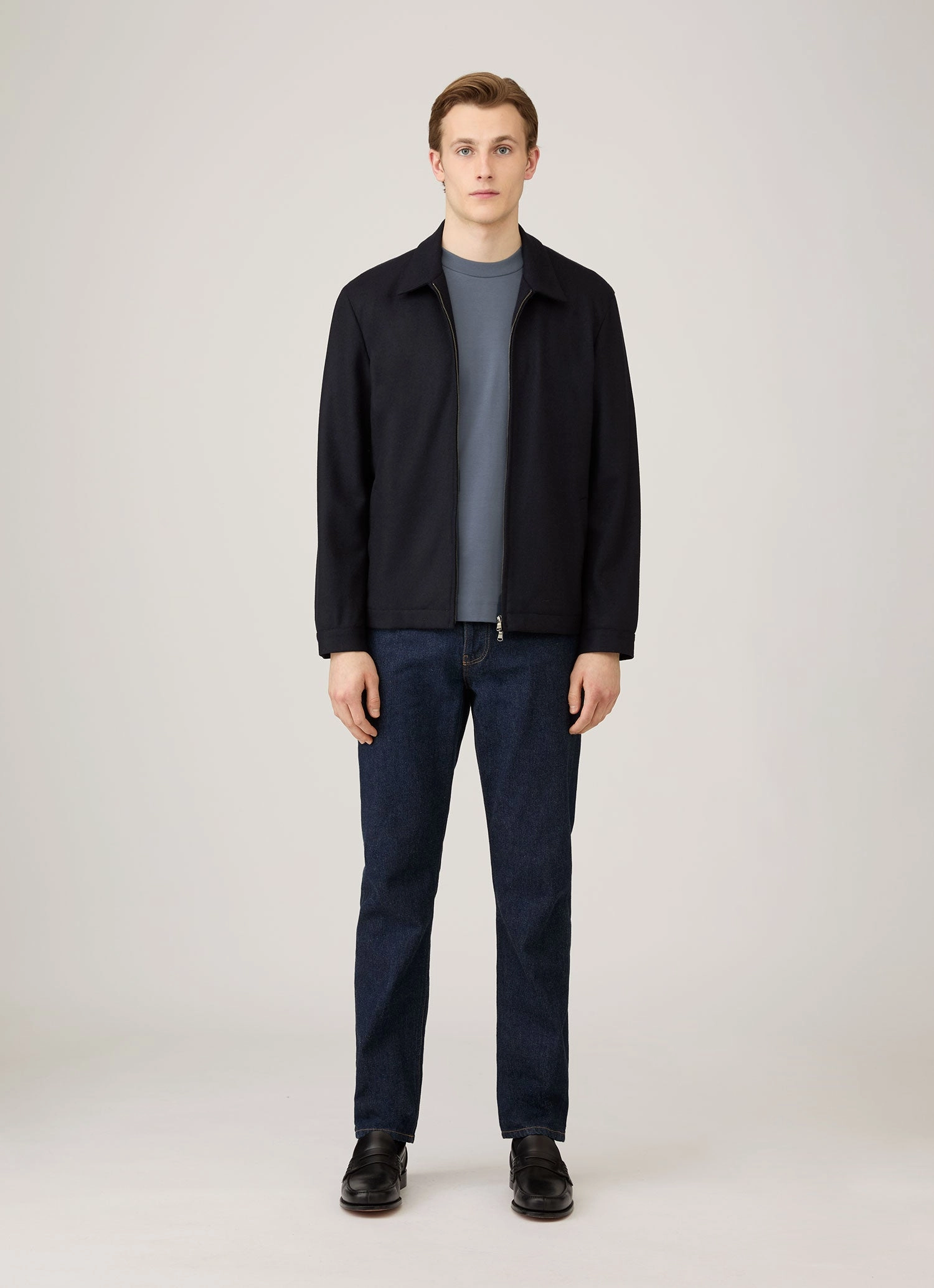 Men's Relaxed Fit Heavyweight T-shirt in Slate Blue Winter Layering