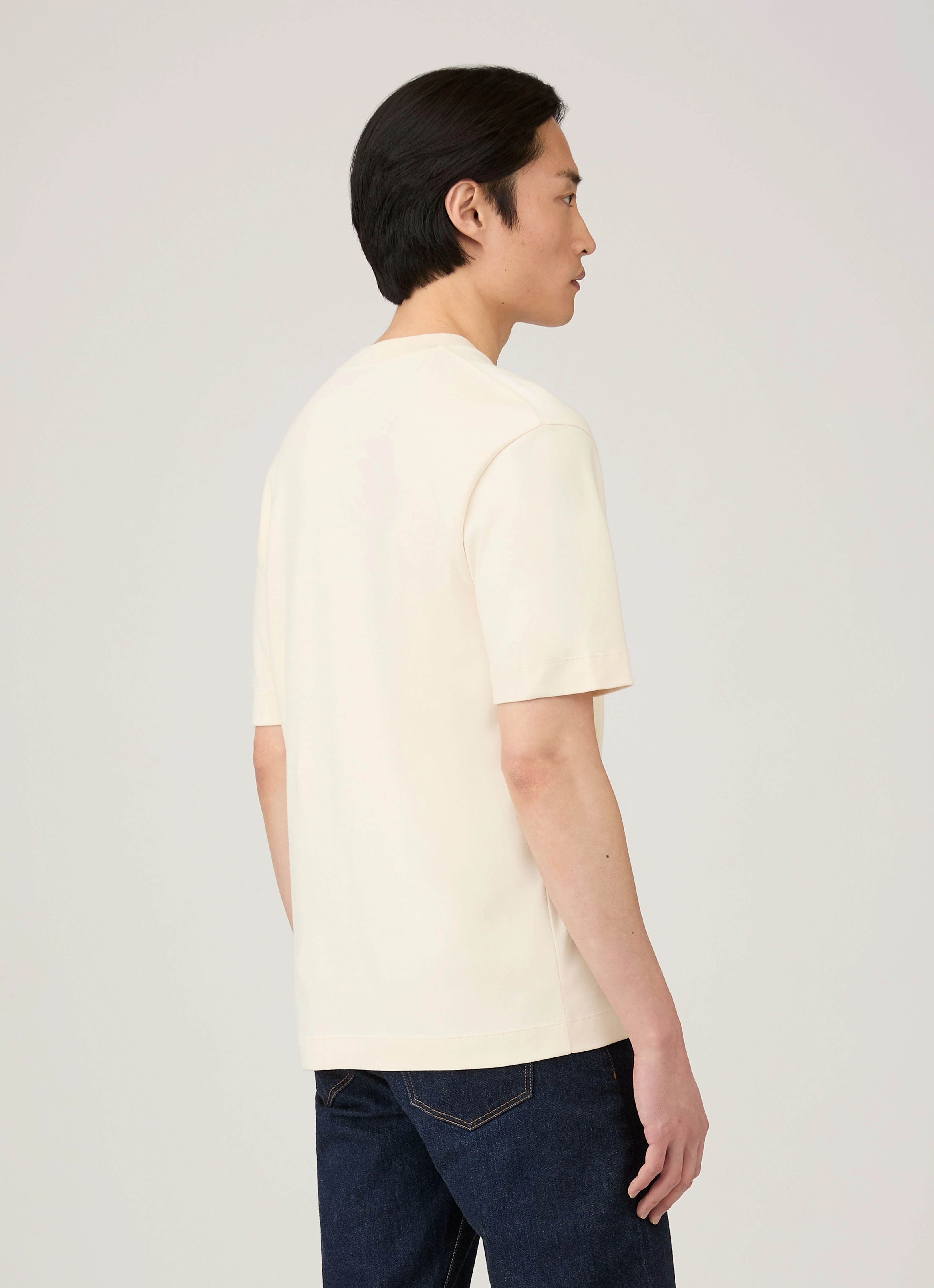 Men's Relaxed Fit Heavyweight T-shirt in Undyed Sporty Design Work