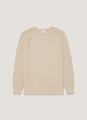 Heavy-knit pullover Men's Ribbed Jumper in Mink