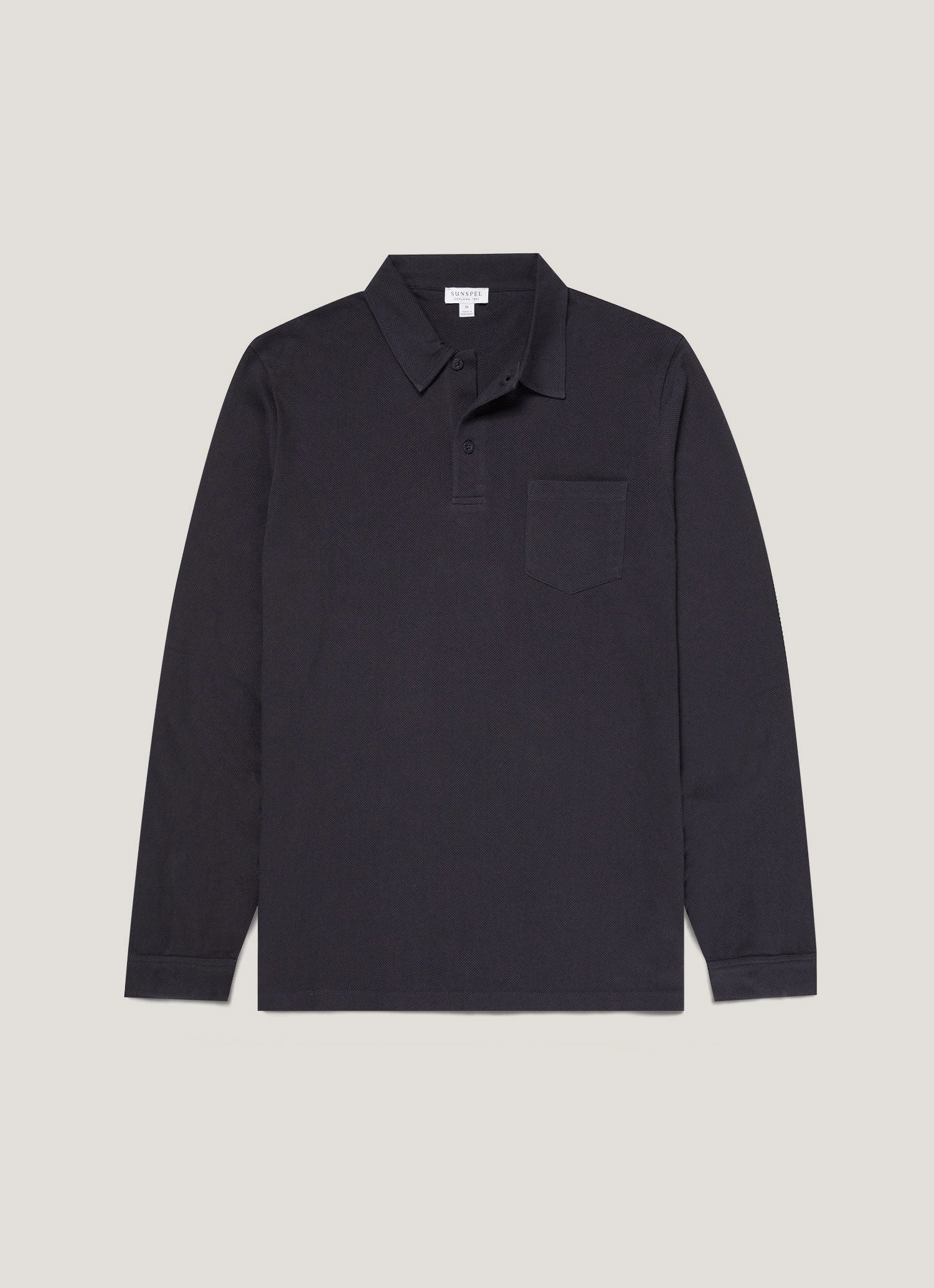 Men's Riviera Long Sleeve Polo Shirt in Navy Relax Comfort Look Fresh Street