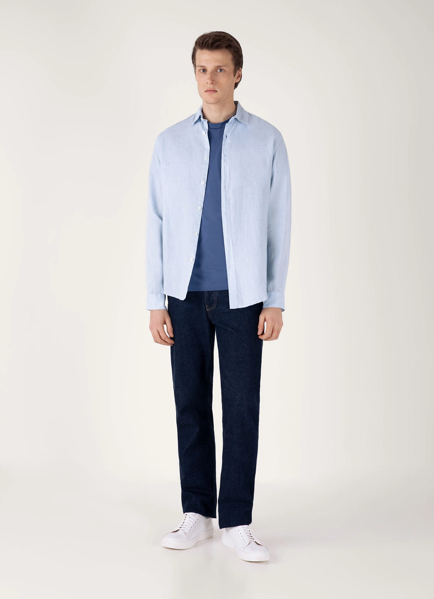 Men's Riviera Midweight T-shirt in Soft Denim Relaxed Style Gym