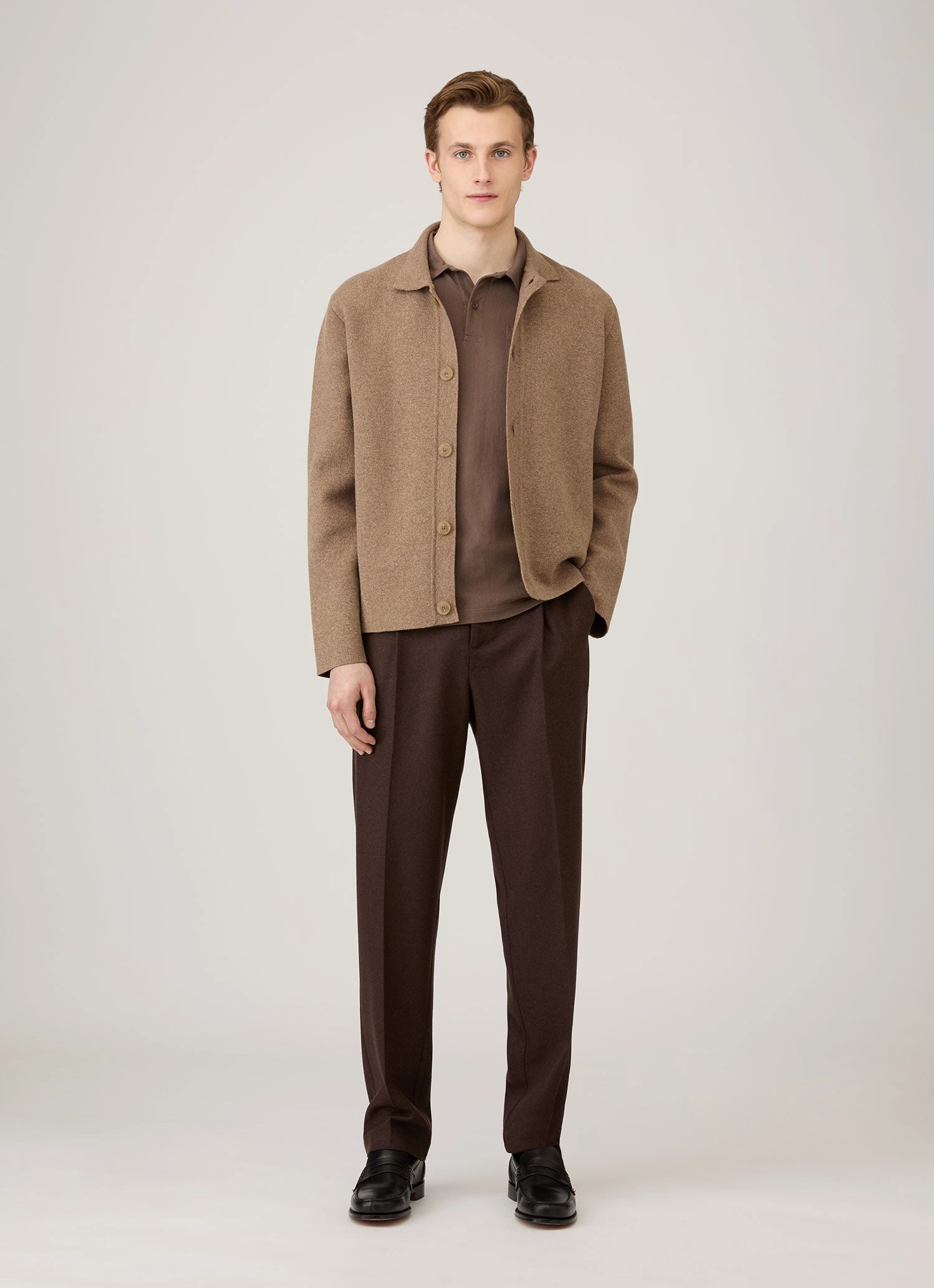 Men's Riviera Polo Shirt in Bark Active Form