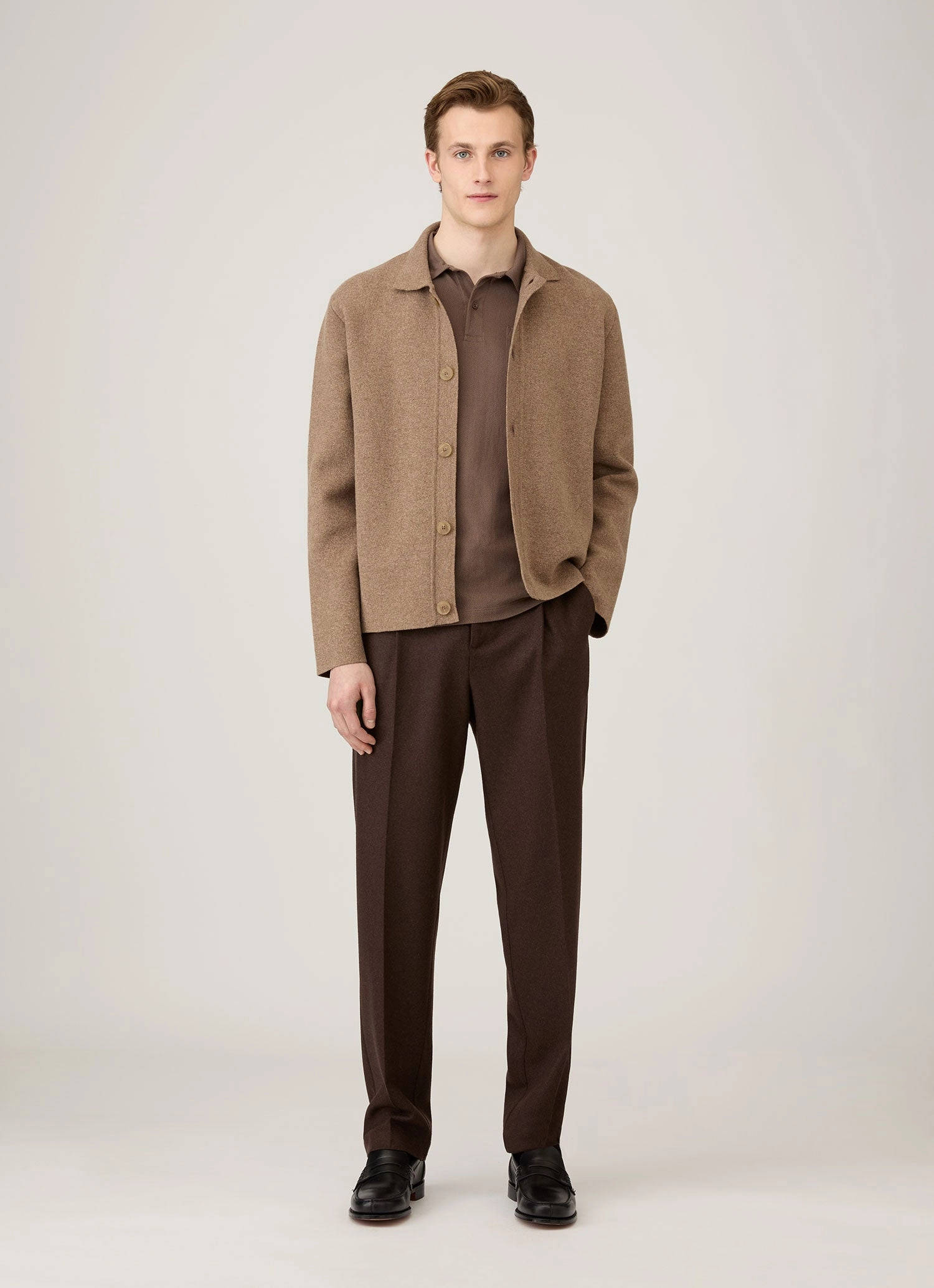 Men's Riviera Polo Shirt in Bark Active Form