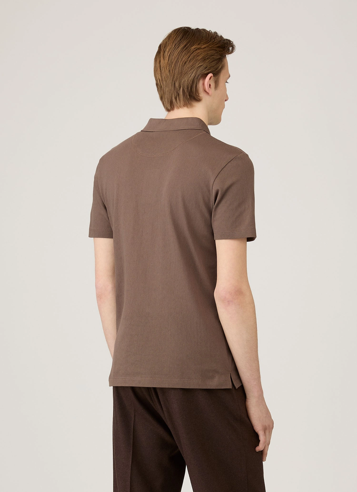 Men's Riviera Polo Shirt in Bark Active Form