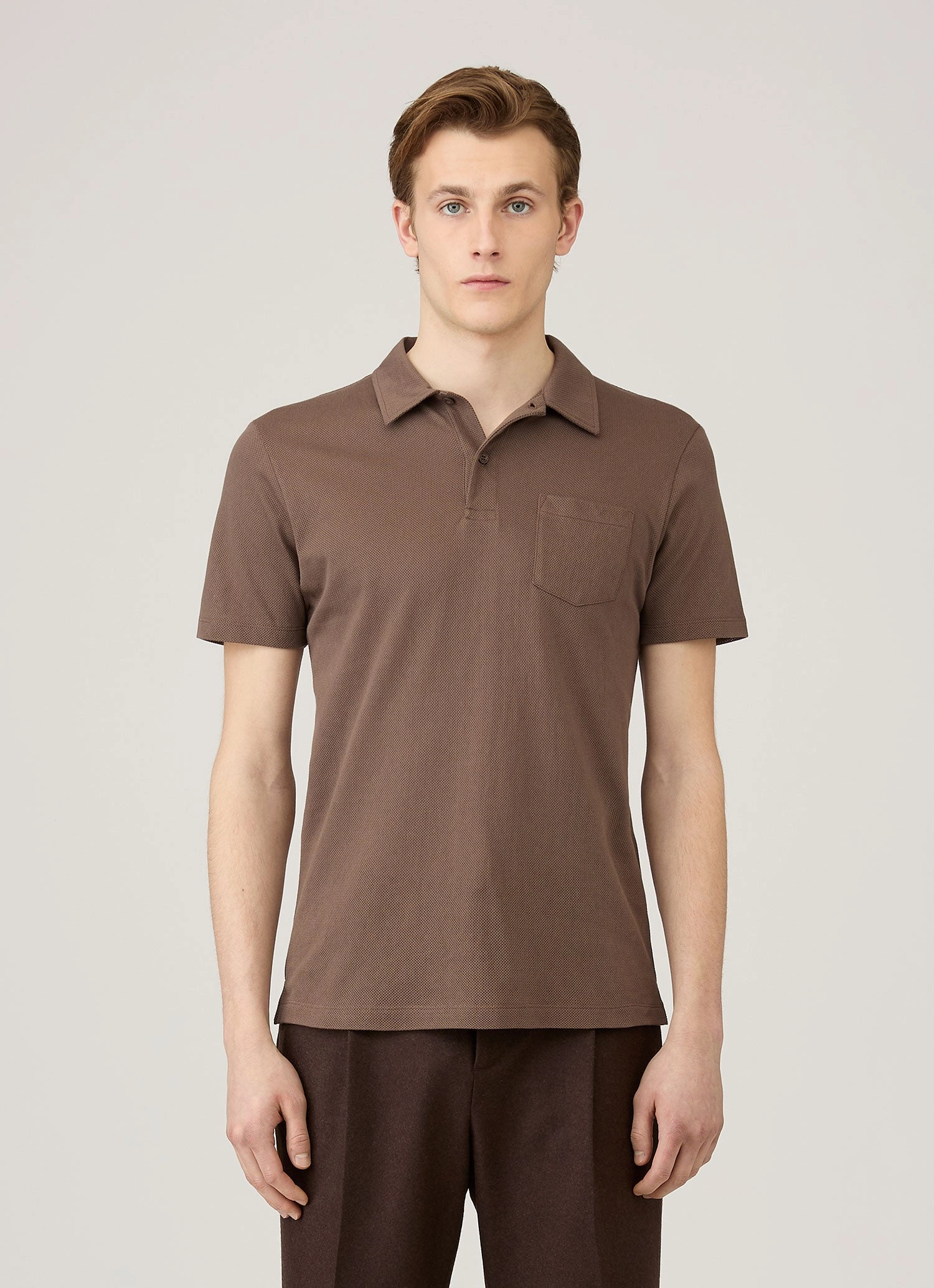 Men's Riviera Polo Shirt in Bark Active Form