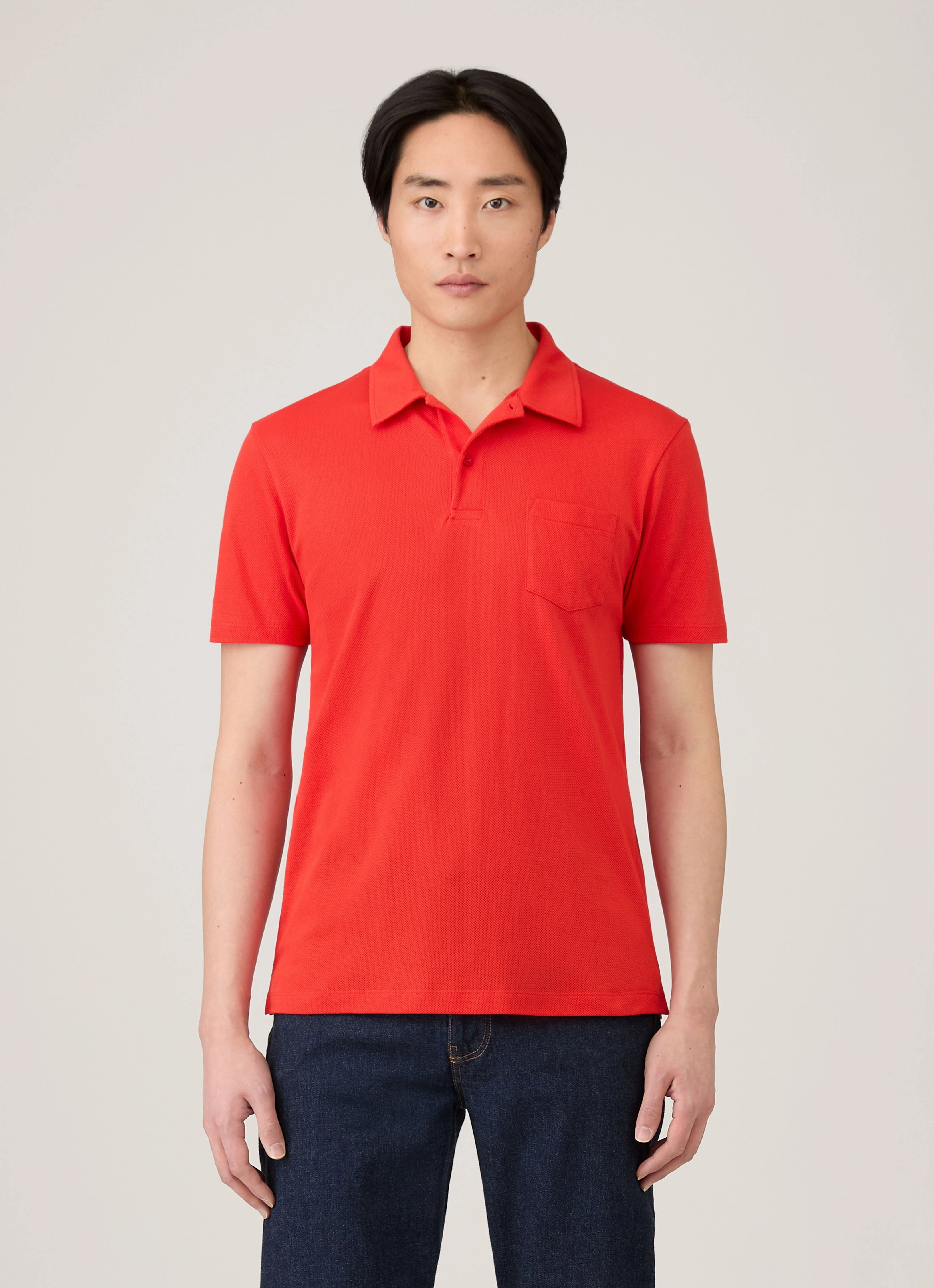 Men's Riviera Polo Shirt in Bright Red Soft Style Office