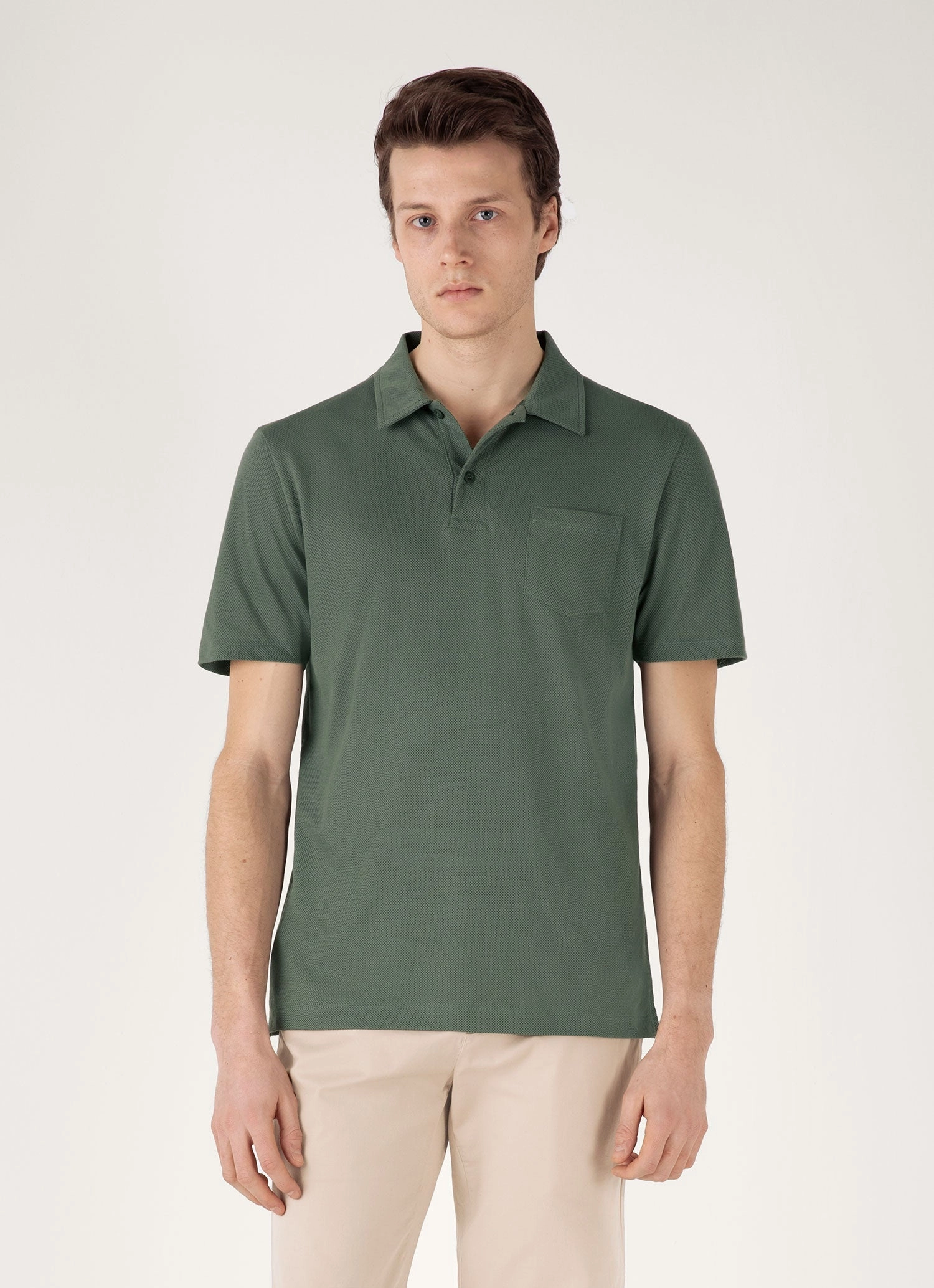 Men's Riviera Polo Shirt in Dusk Green Lifestyle Mood