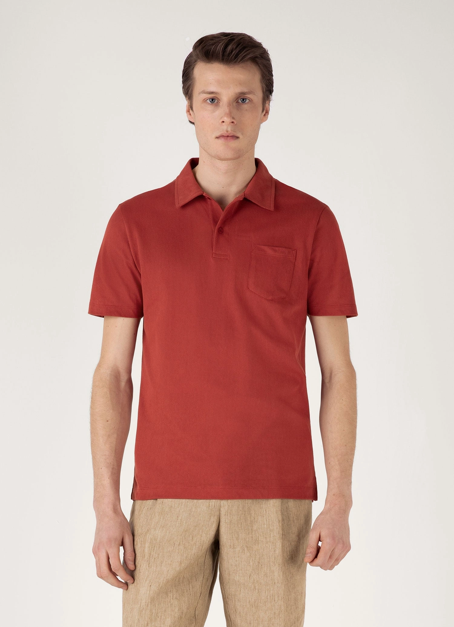 Men's Riviera Polo Shirt in Garnet Red Cozy Wear