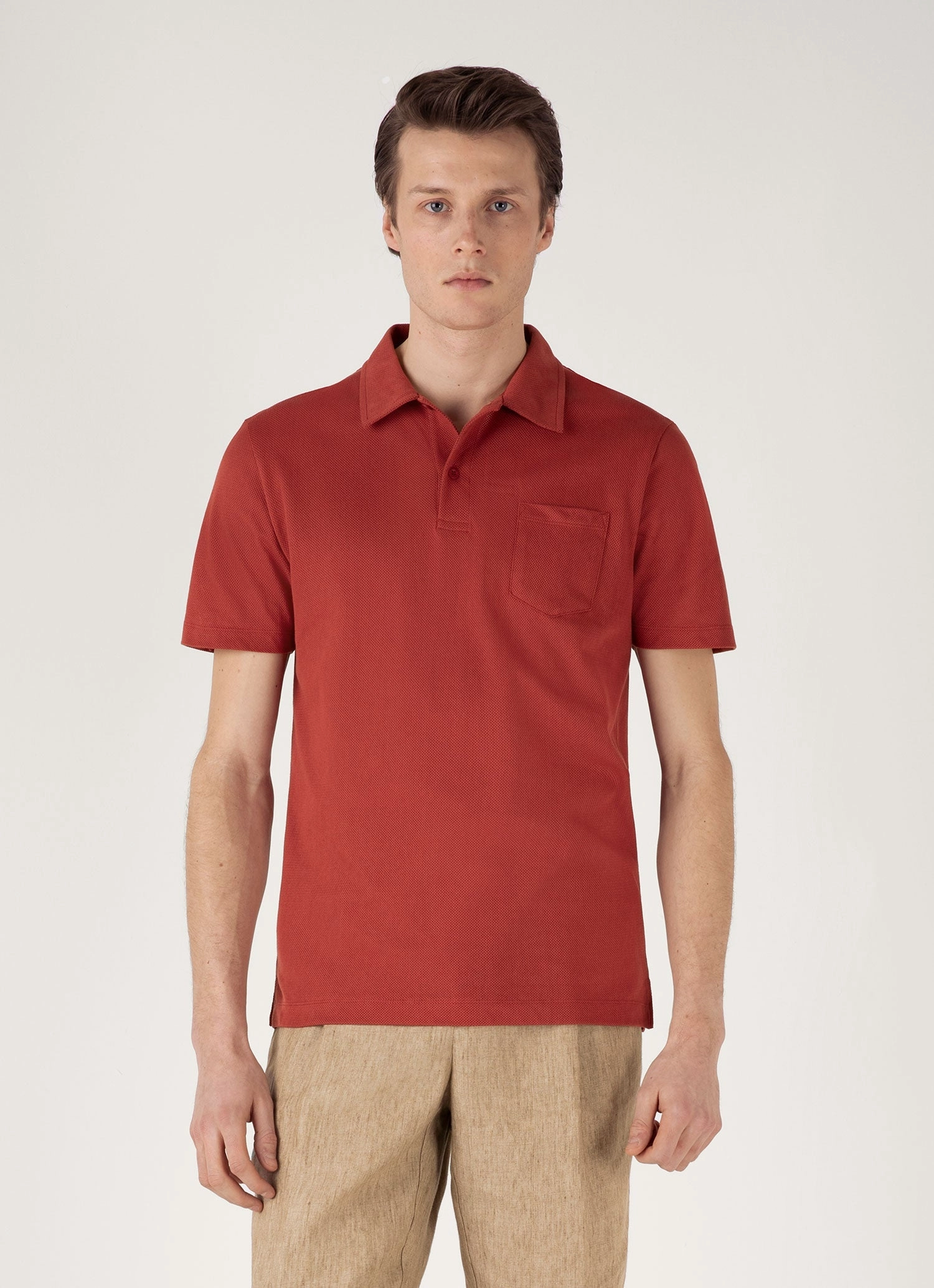 Men's Riviera Polo Shirt in Garnet Red Cozy Wear