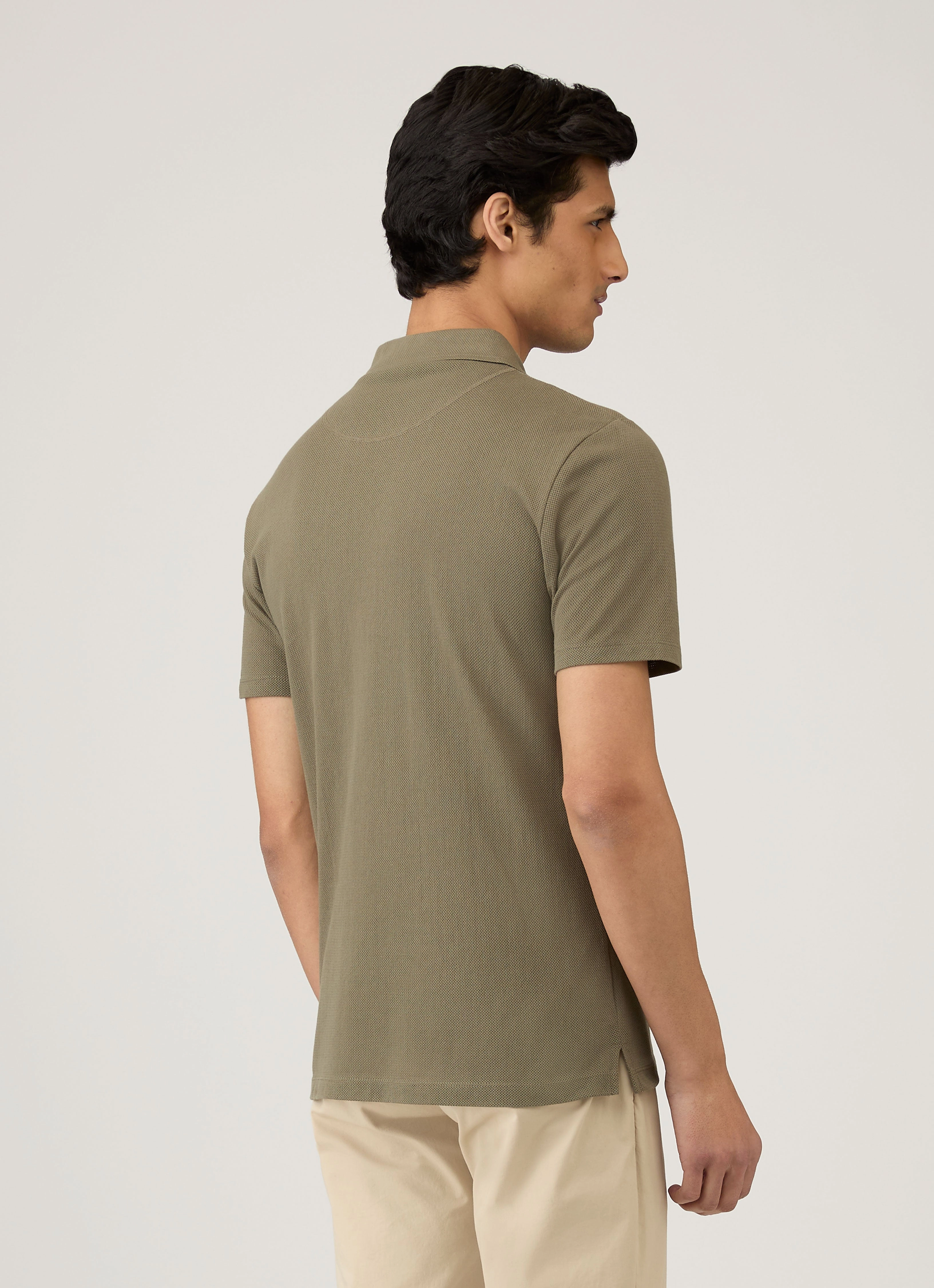 Men's Riviera Polo Shirt in Khaki Original Clothing