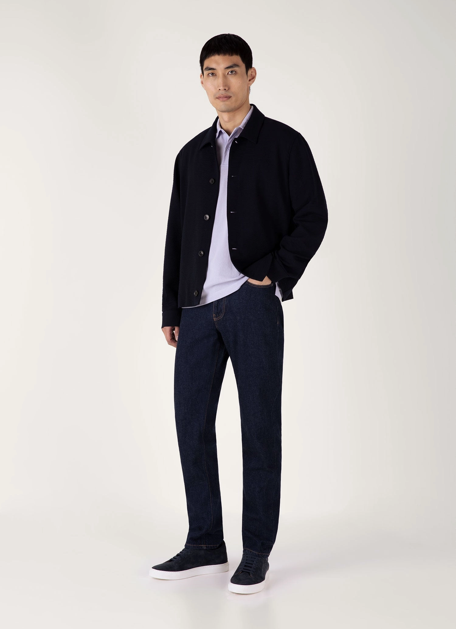 Men's Riviera Polo Shirt in Pale Lilac Timeless Appeal