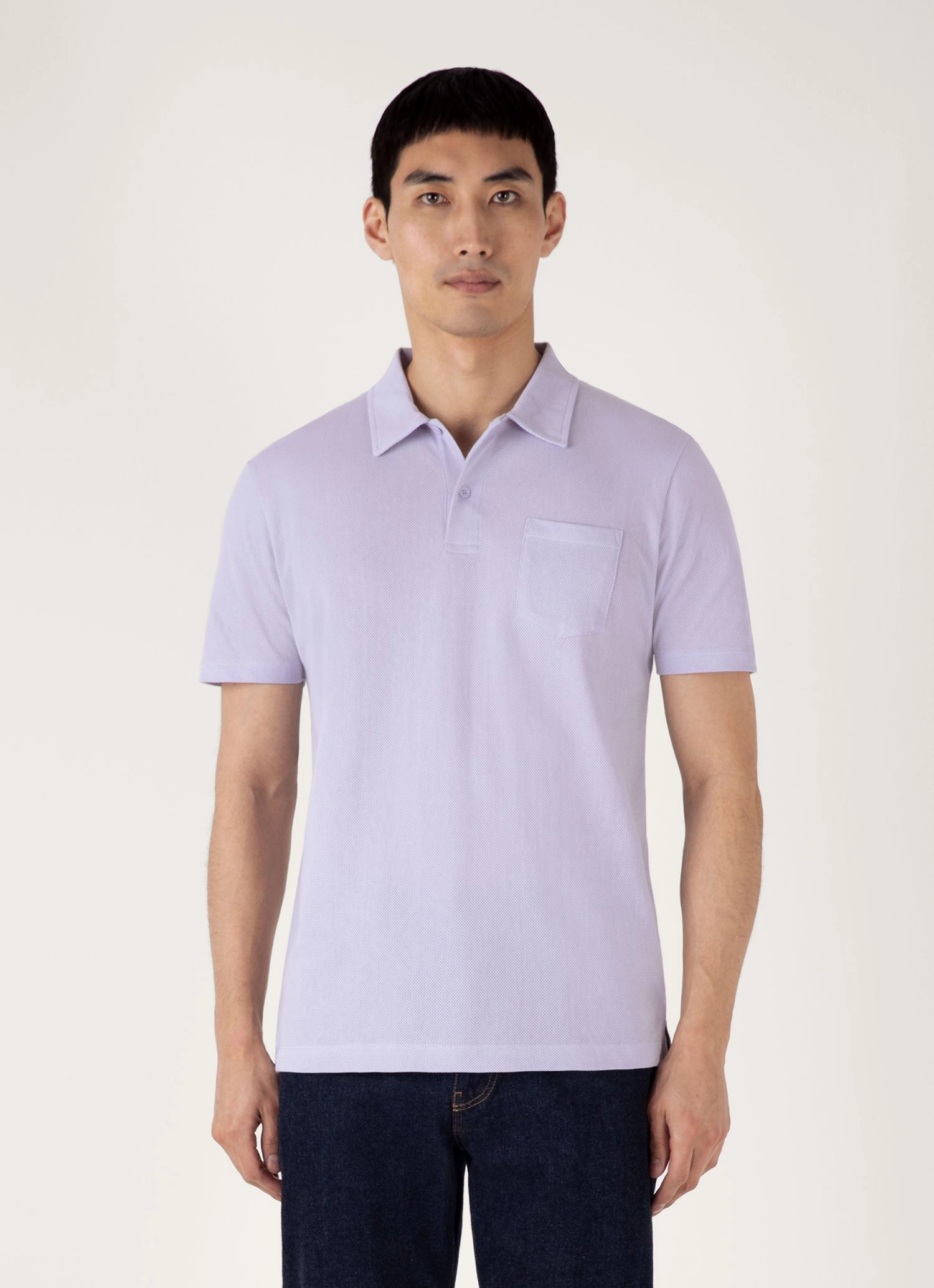 Men's Riviera Polo Shirt in Pale Lilac Timeless Appeal
