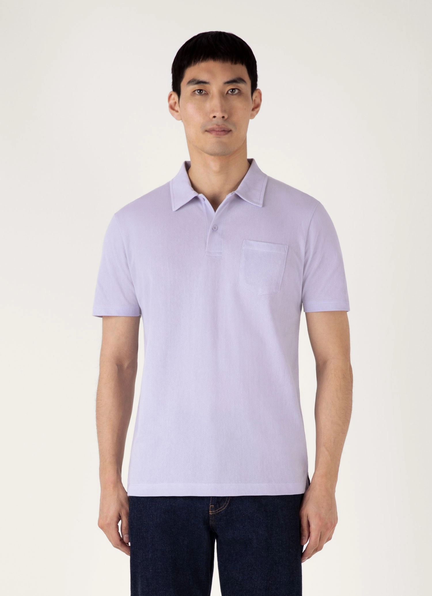 Men's Riviera Polo Shirt in Pale Lilac Timeless Appeal
