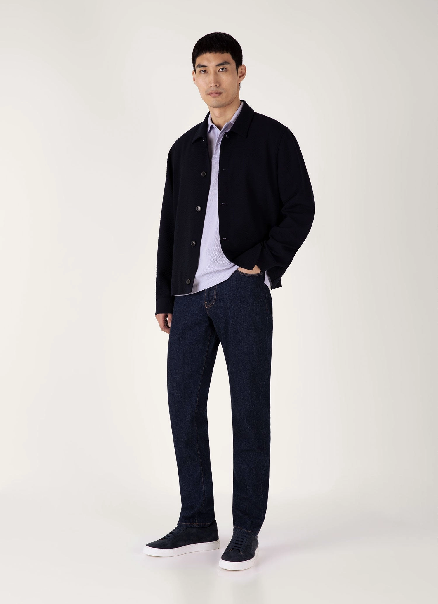 Men's Riviera Polo Shirt in Pale Lilac Timeless Appeal