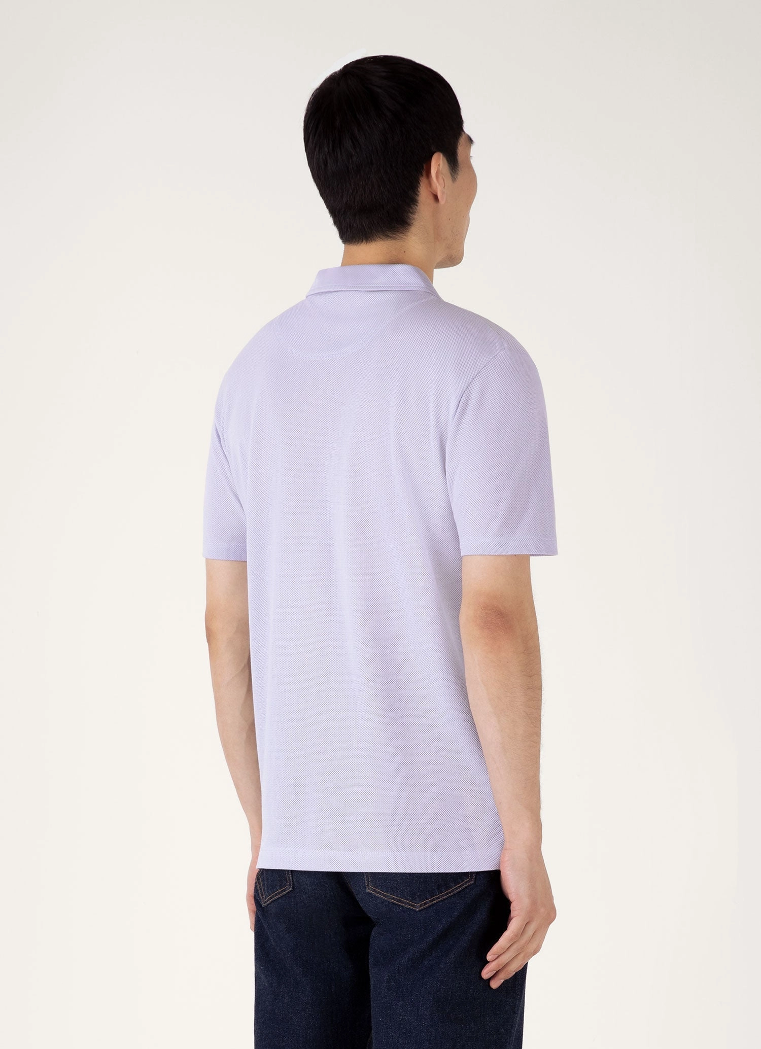 Men's Riviera Polo Shirt in Pale Lilac Timeless Appeal