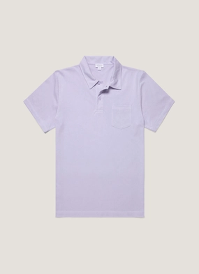 Men's Riviera Polo Shirt in Pale Lilac Outdoor Path