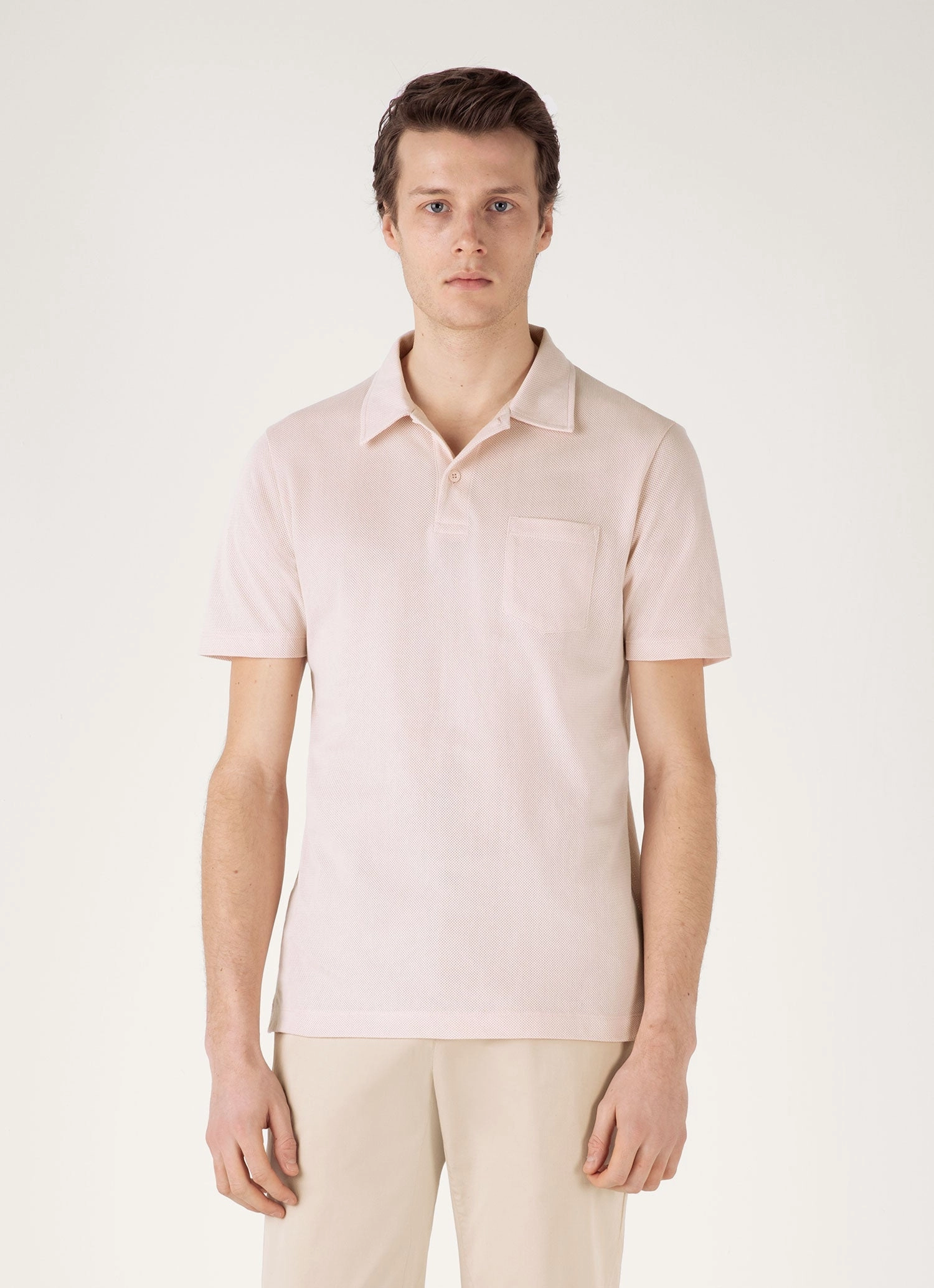 Men's Riviera Polo Shirt in Pastel Pink Premium Gear
