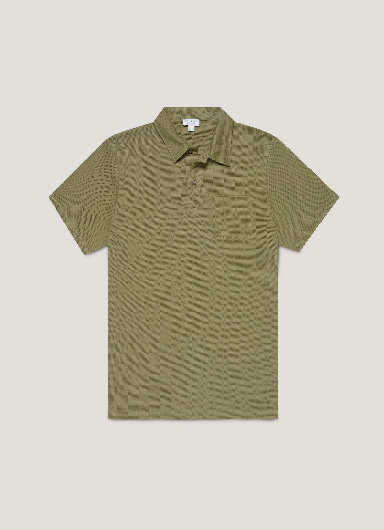 Men's Riviera Polo Shirt in Sea Moss Minimal Outfit Wear