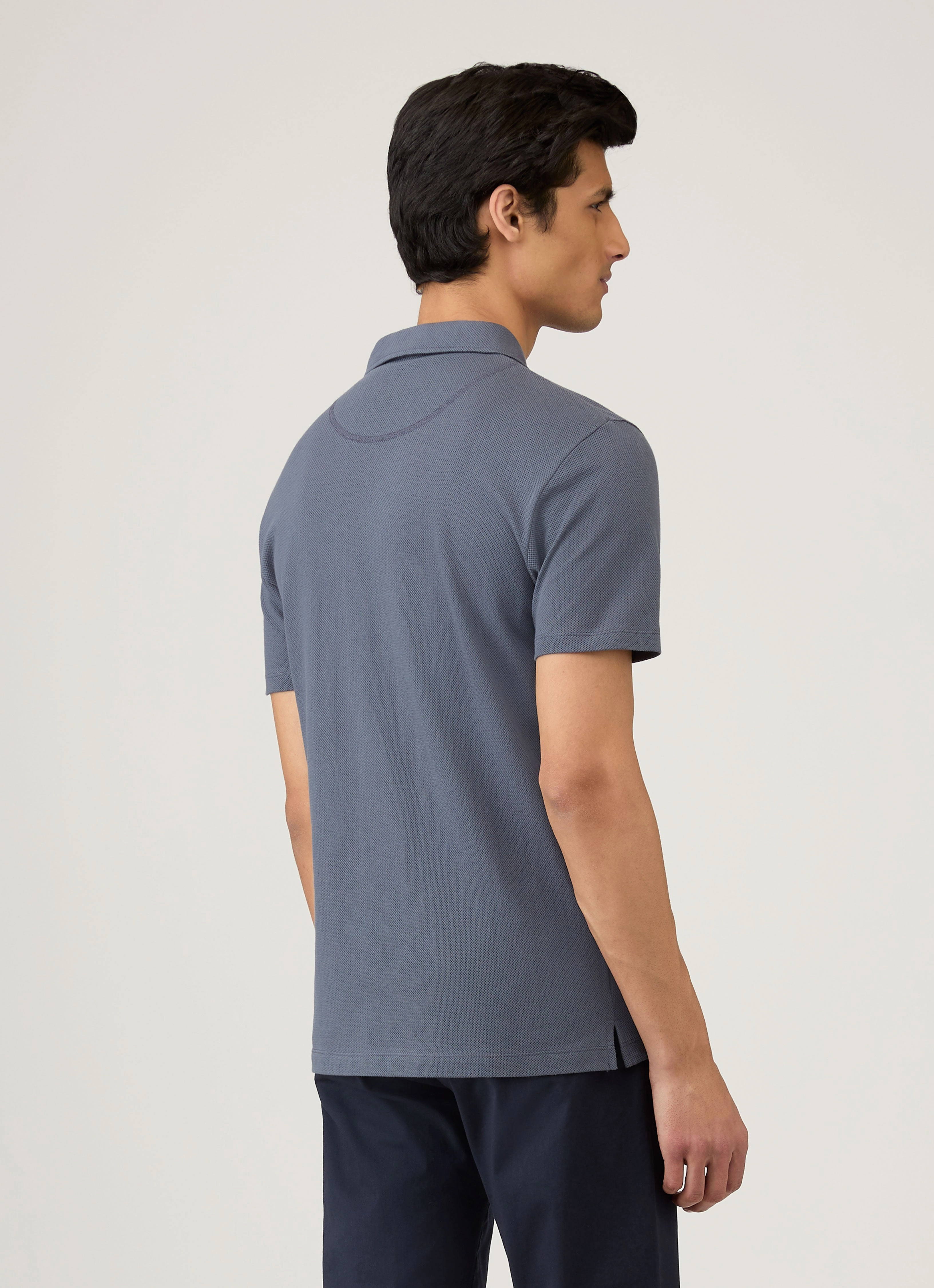 Men's Riviera Polo Shirt in Slate Blue Slim Pick Club