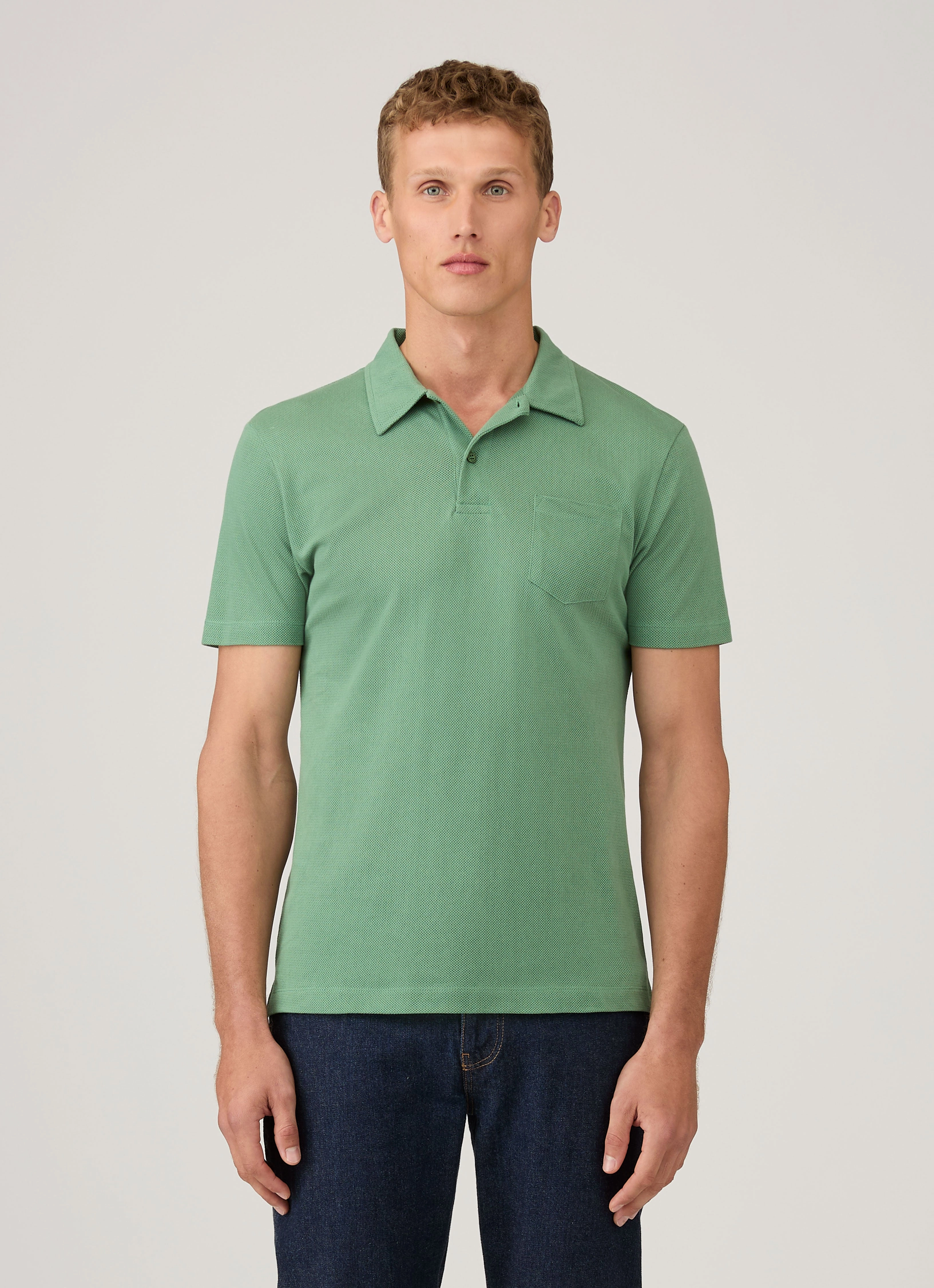 Men's Riviera Polo Shirt in Thyme Vintage Pick