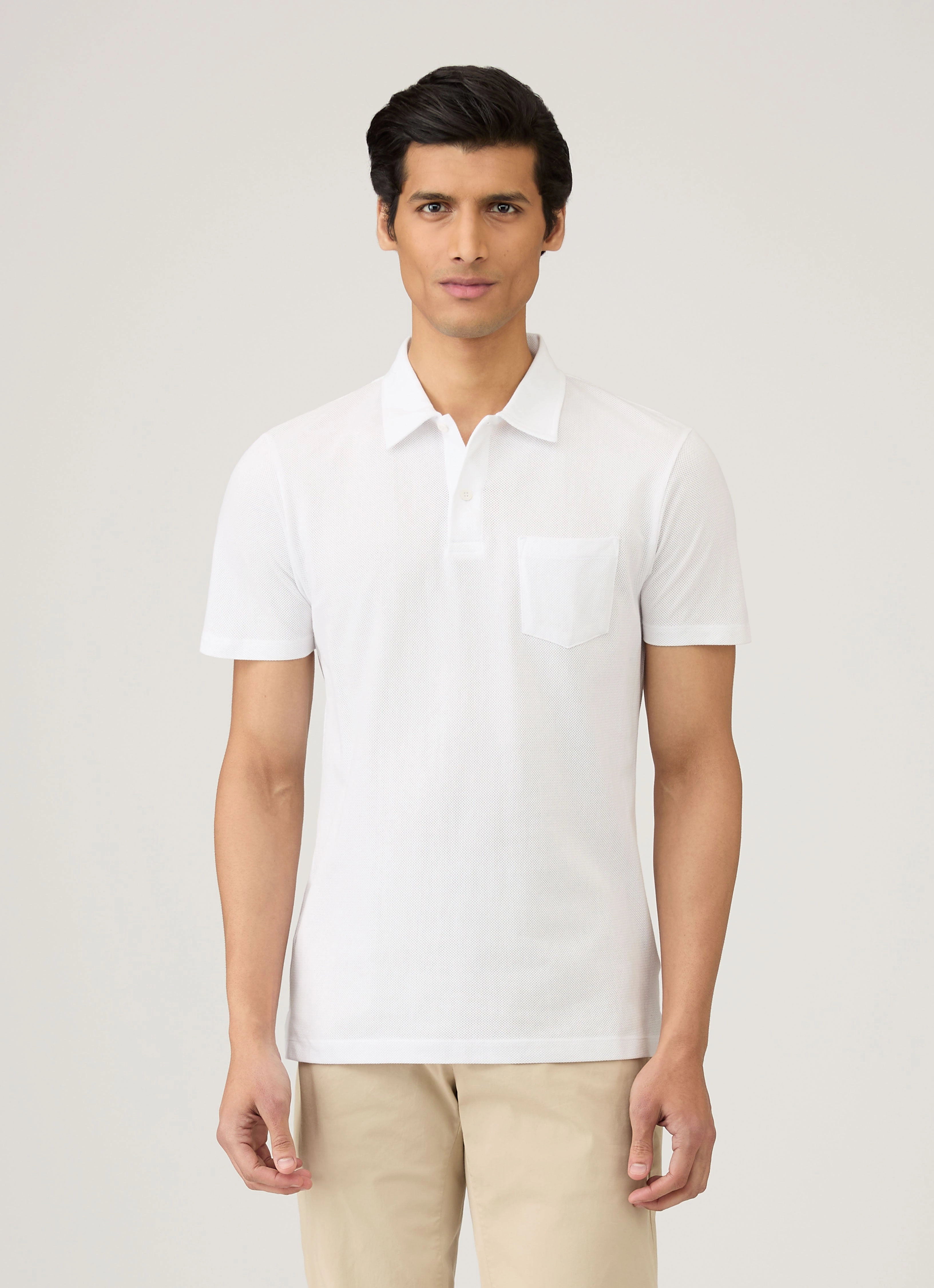 Men's Riviera Polo Shirt in White Durable Gear Running