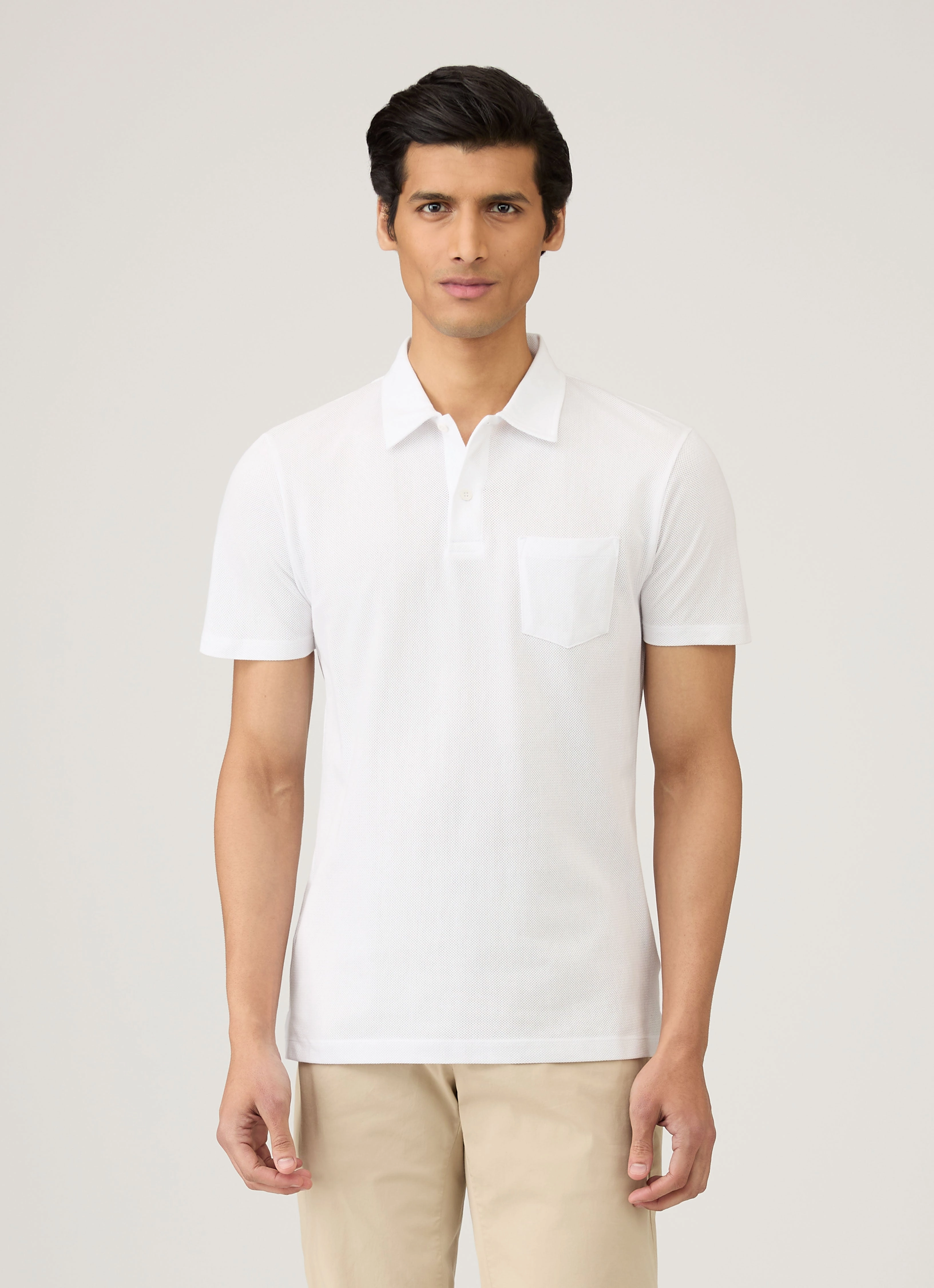 Men's Riviera Polo Shirt in White Durable Gear Running