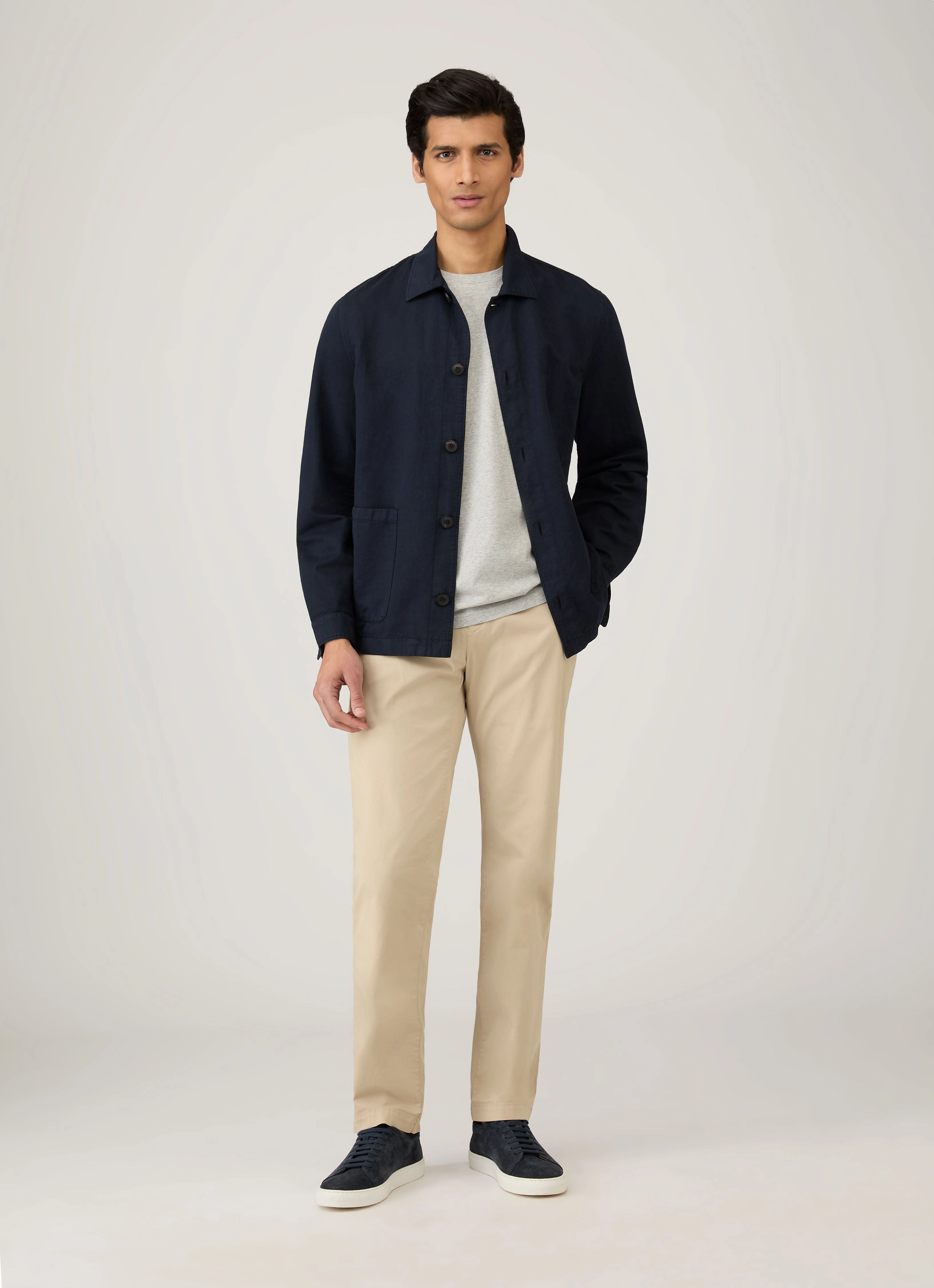 Men's Riviera T-shirt in Grey Melange Slim Style Daily