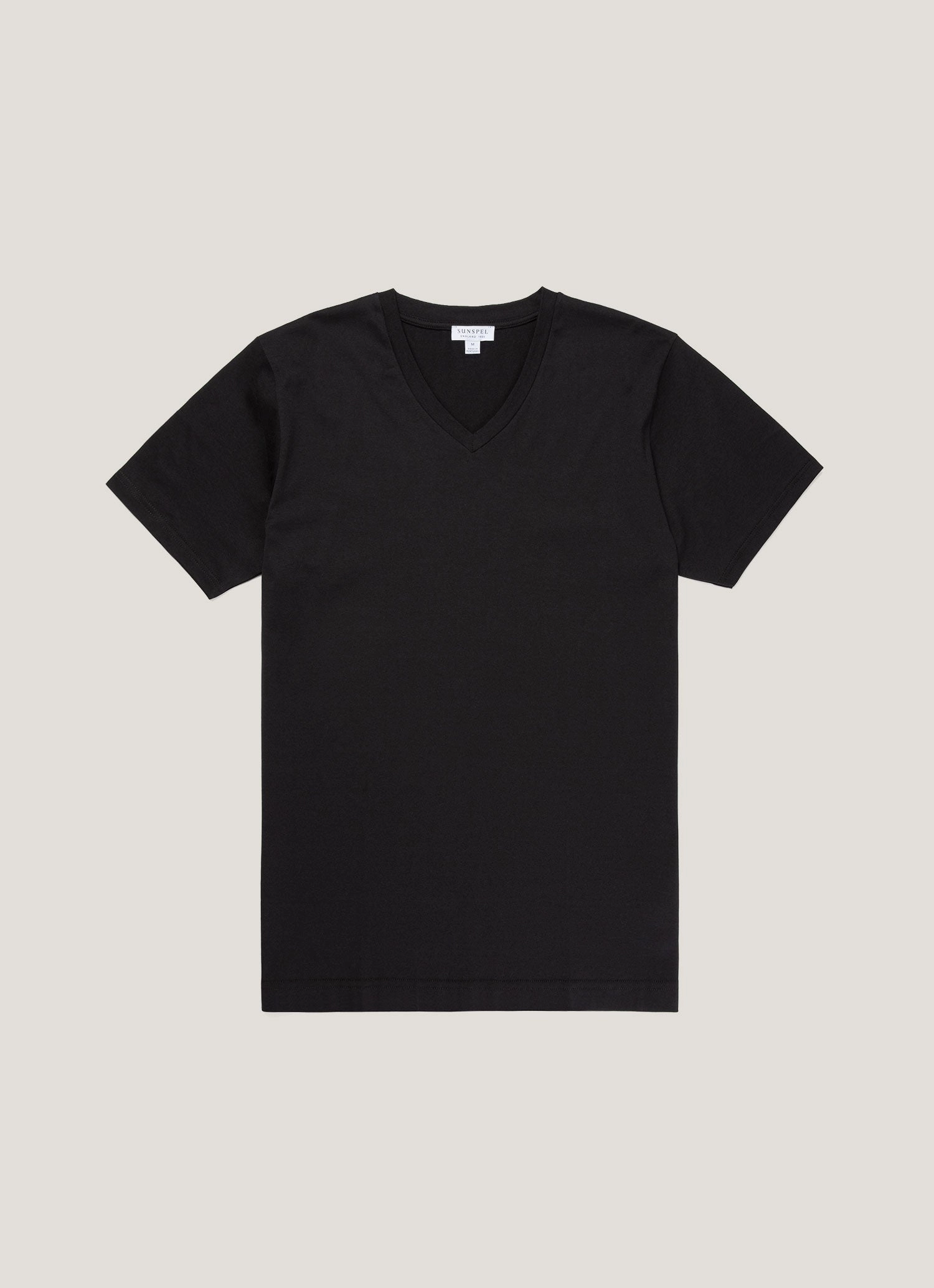 Men's Riviera V-neck T-shirt in Black Travel Casual Modern Pulse