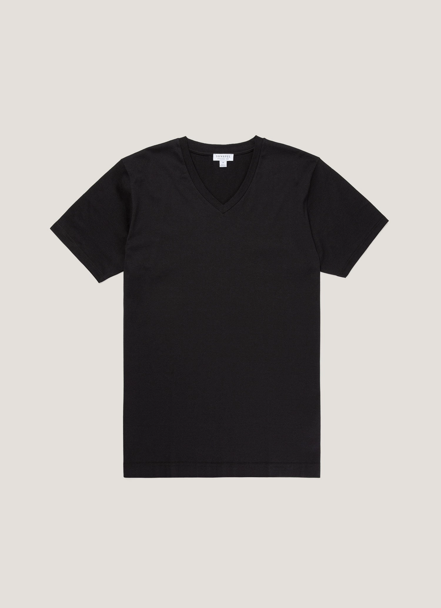 Men's Riviera V-neck T-shirt in Black Comfy Casual Look Minimal Style Style