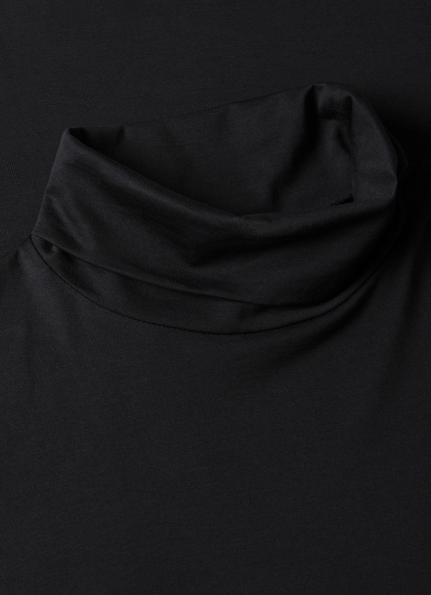 Men's Roll Neck Heavyweight T-shirt in Black Work Casual