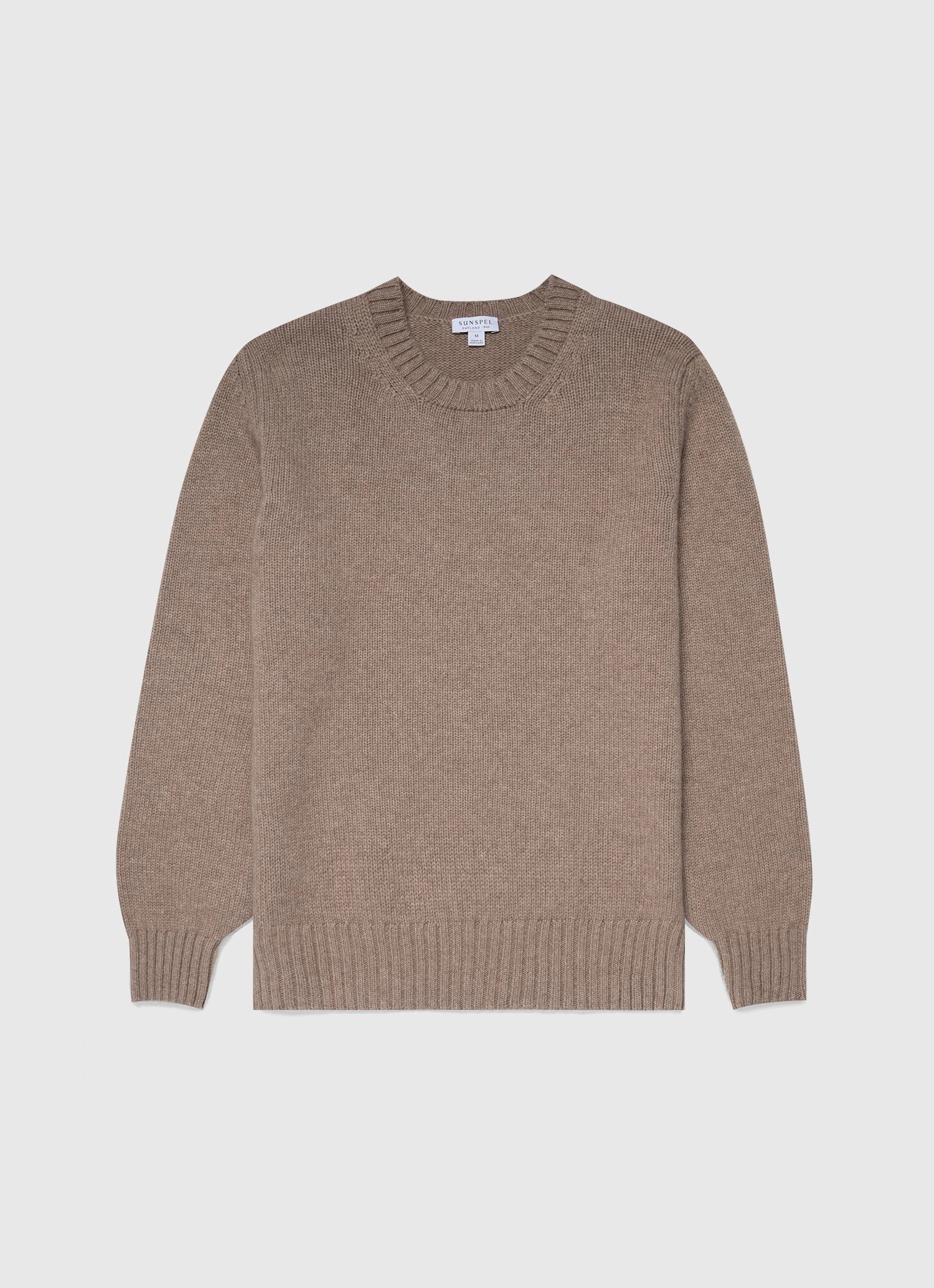 Relaxed fit knit Men's Roxburgh Cashmere Jumper in Natural Brown