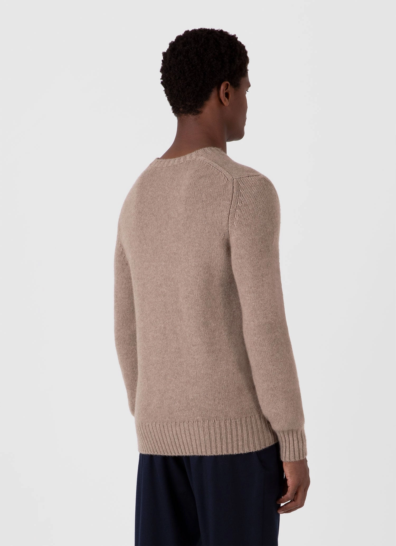 Men's Roxburgh Cashmere Jumper in Natural Brown Business casual