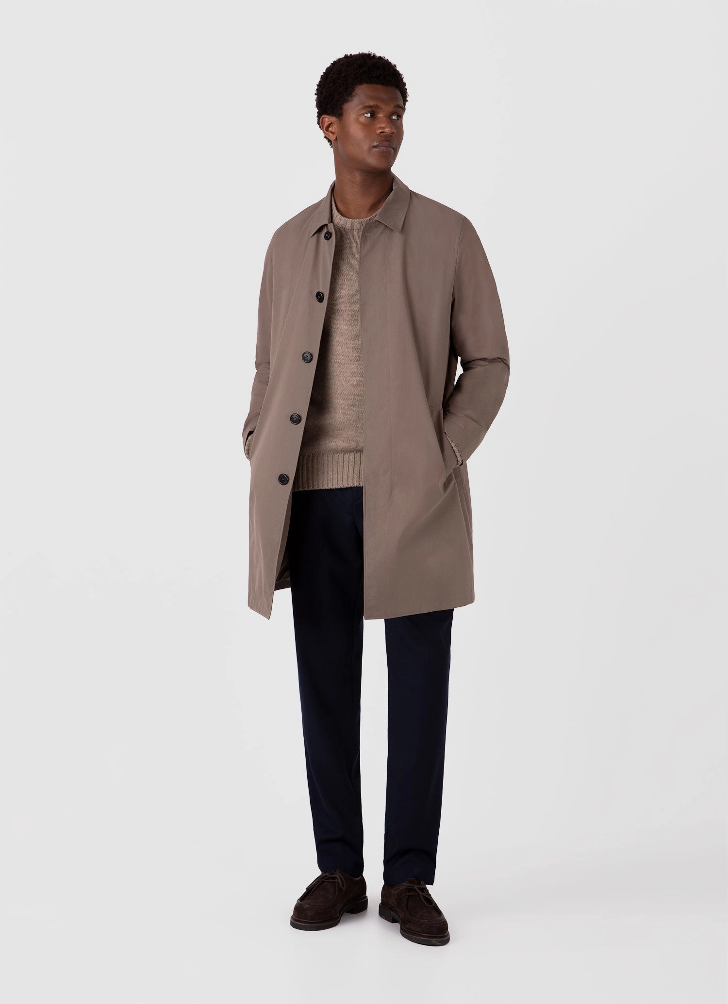 Men's Roxburgh Cashmere Jumper in Natural Brown Business casual