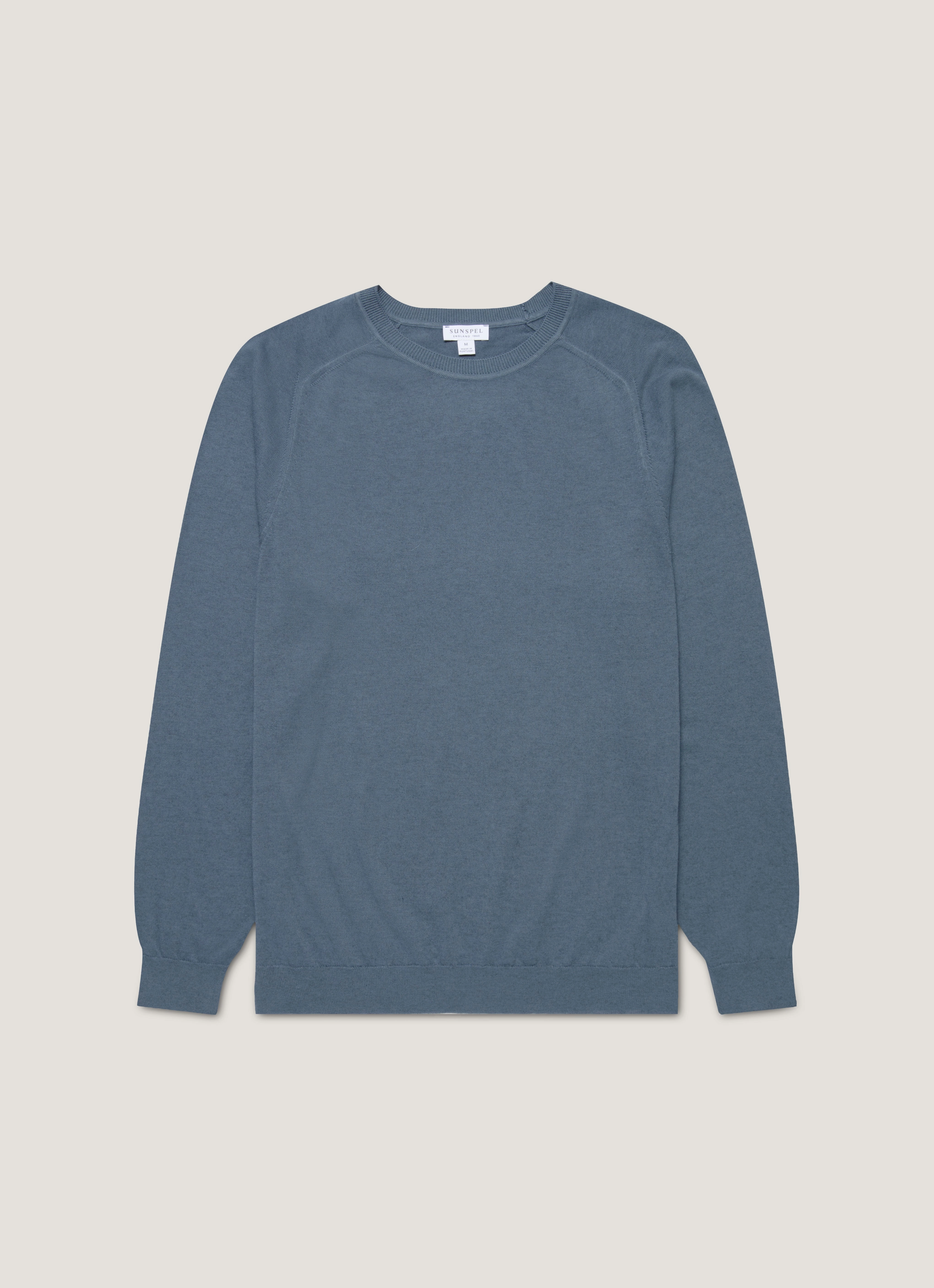 Comfortable sweater for lounging Men's Sea Island Cashmere Crew Neck Jumper in Slate Blue