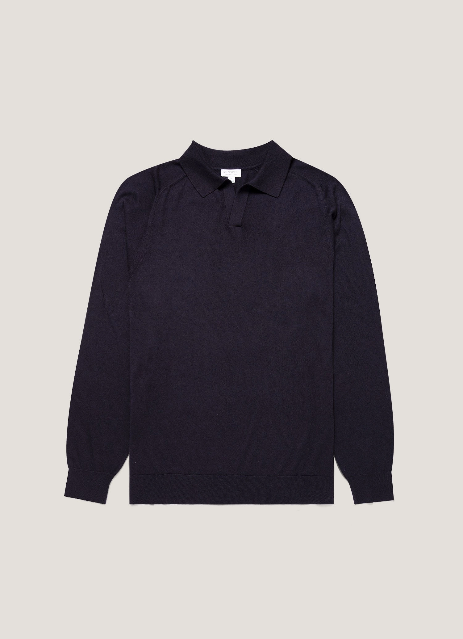 Timeless Wave Men's Sea Island Cashmere Polo Shirt in Midnight Navy