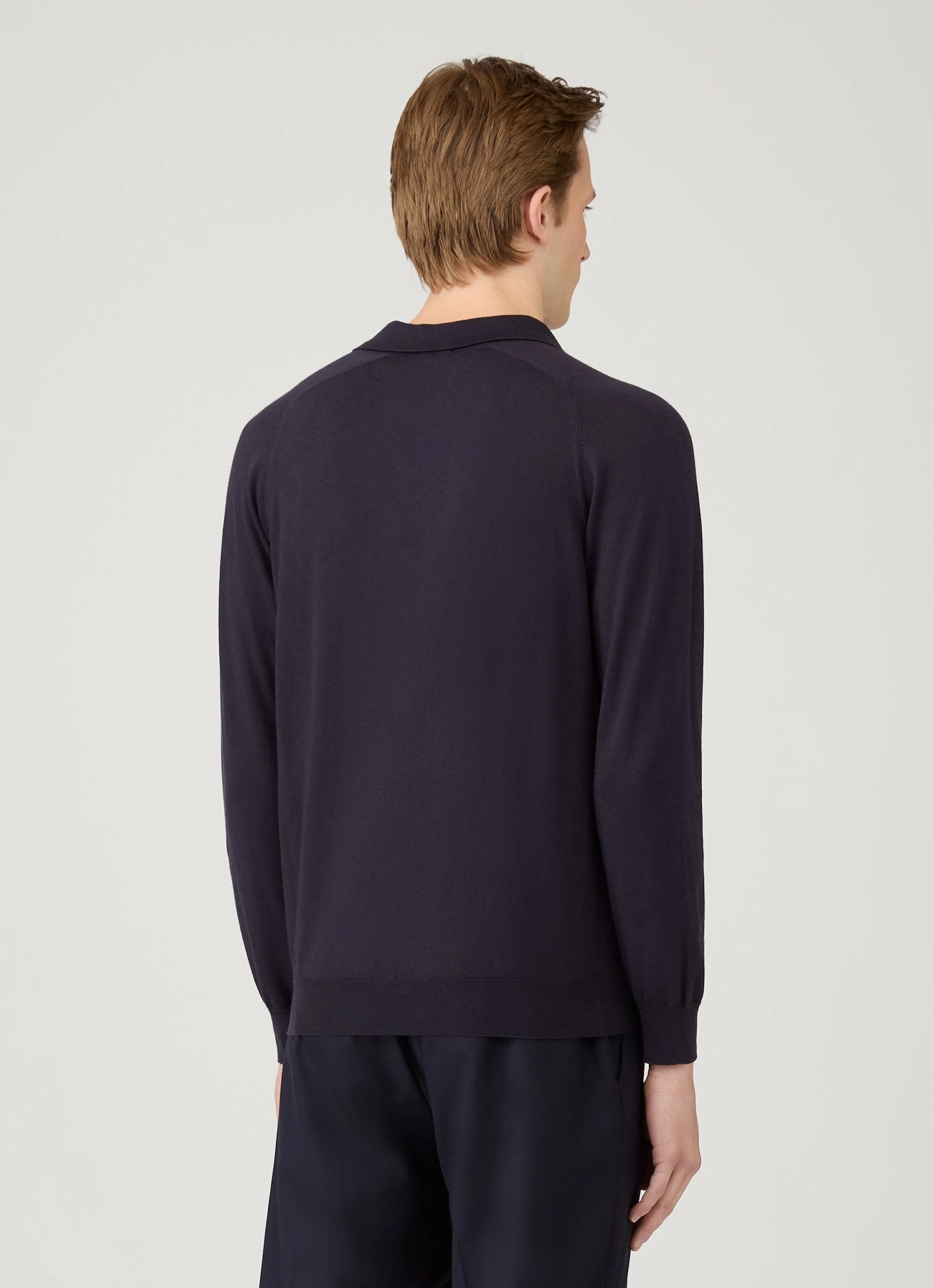 Men's Sea Island Cashmere Polo Shirt in Midnight Navy Casual apparel