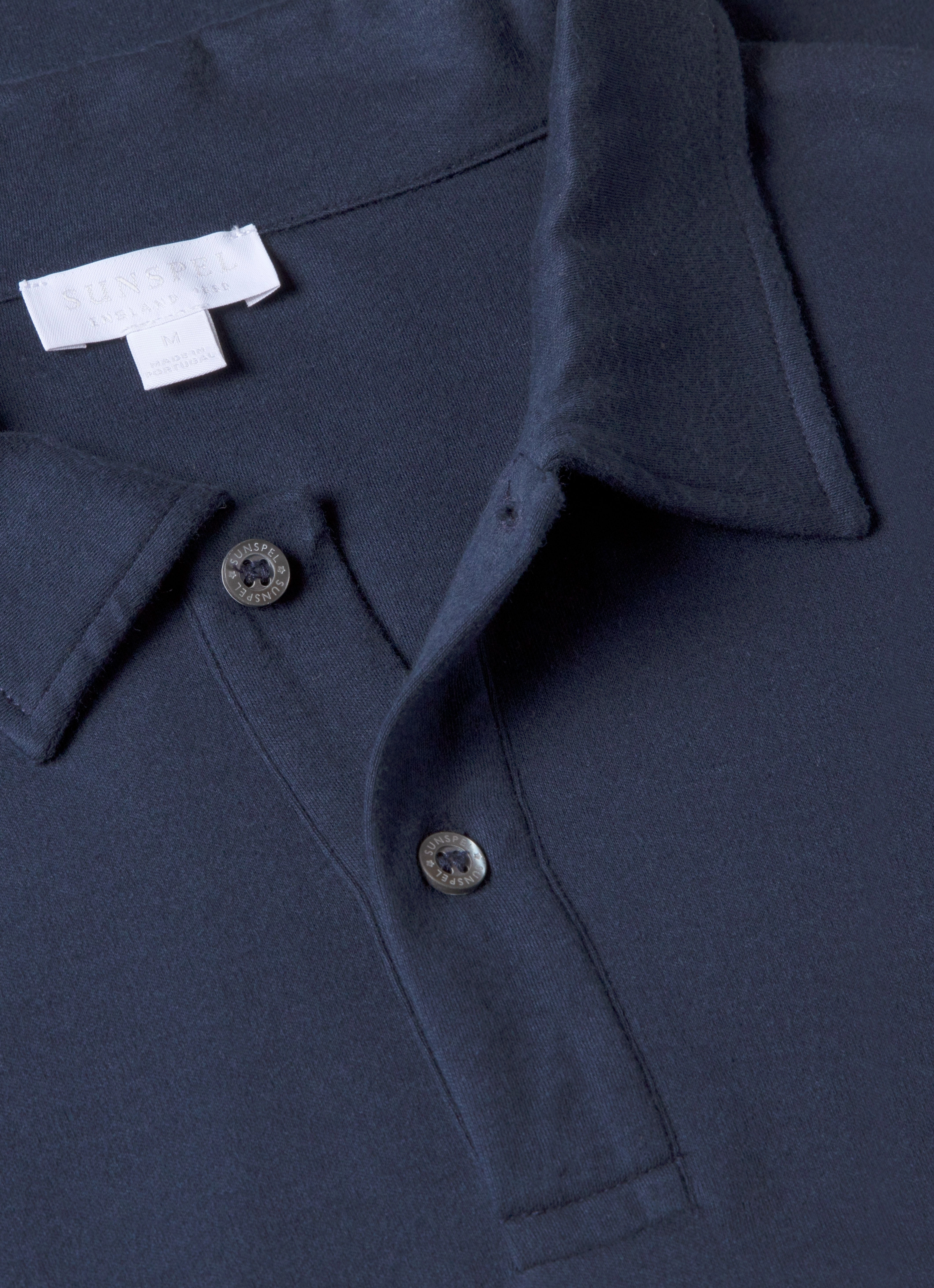 Men's Sea Island Cotton Jersey Polo Shirt in Navy Sporty Edition Lounge