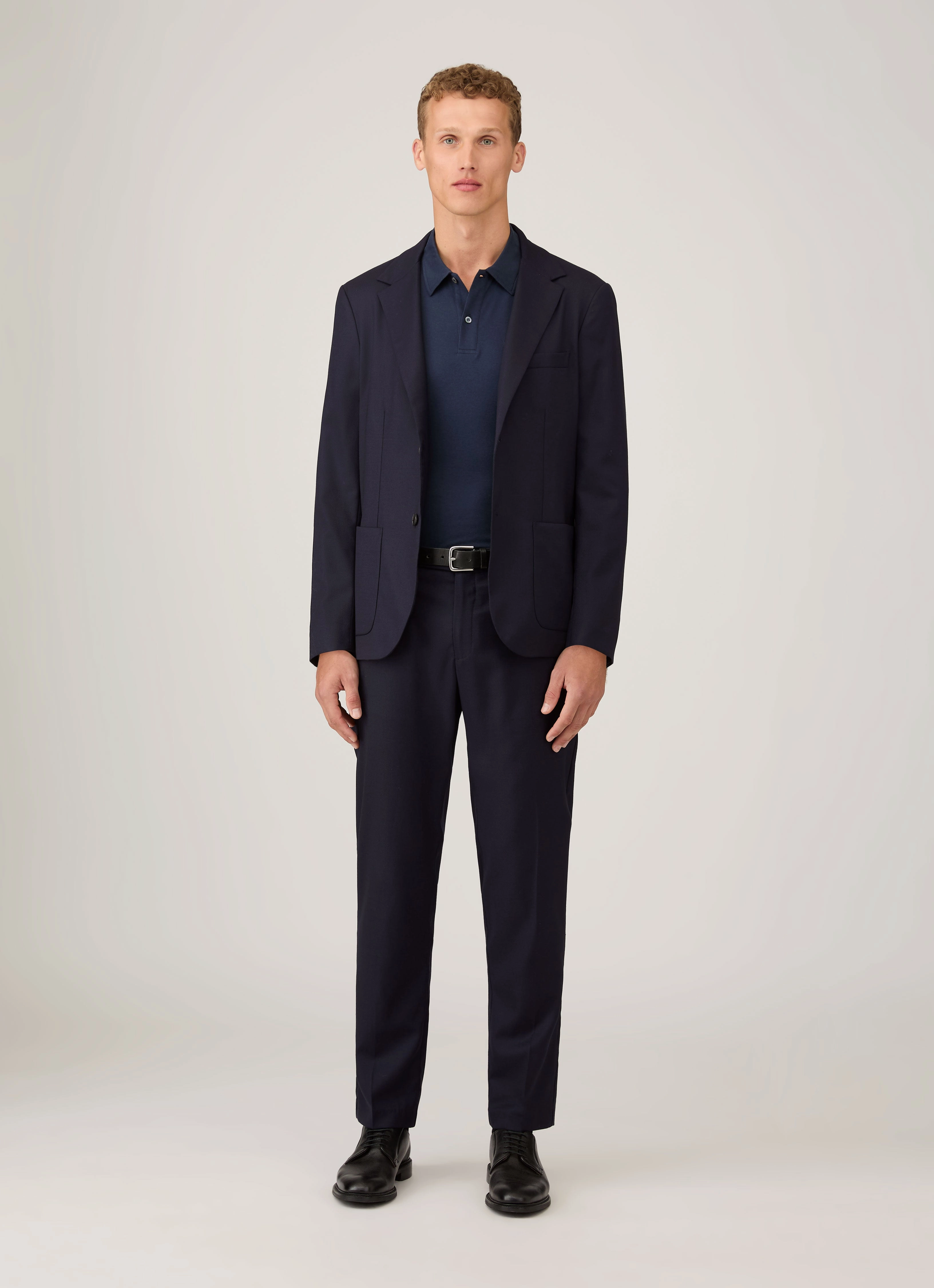 Men's Sea Island Cotton Jersey Polo Shirt in Navy Sporty Edition Lounge