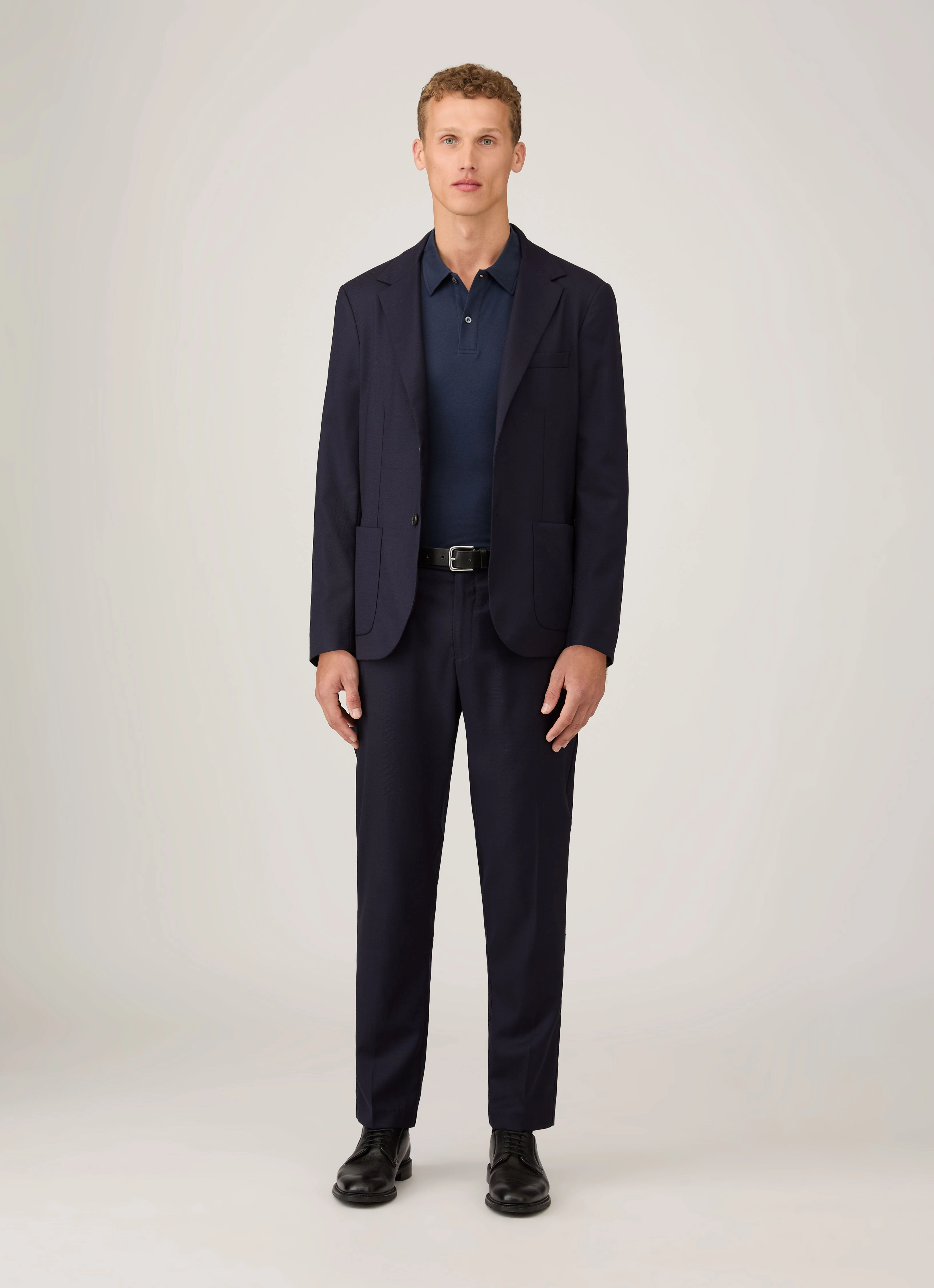 Men's Sea Island Cotton Jersey Polo Shirt in Navy Sporty Edition Lounge