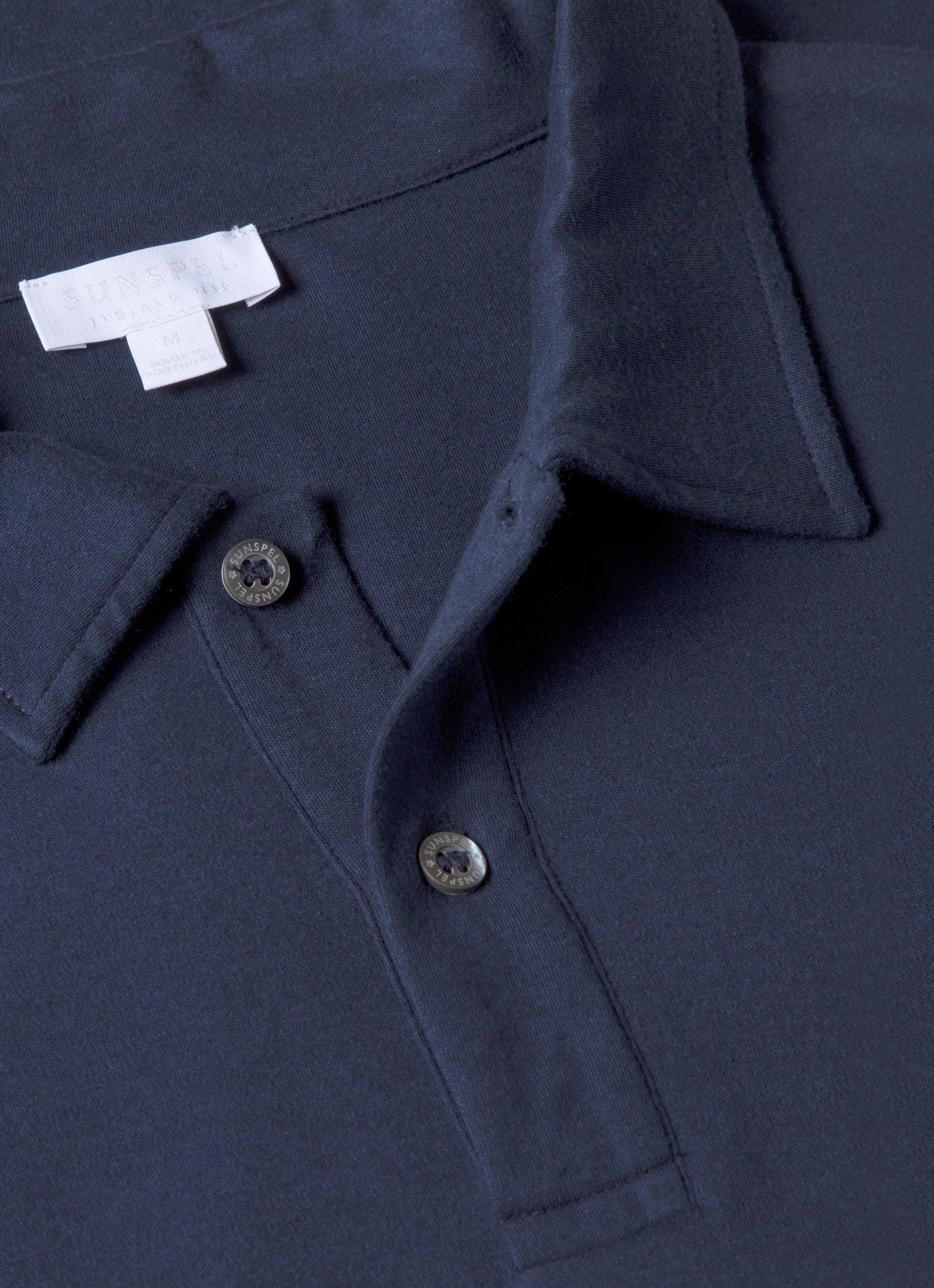 Men's Sea Island Cotton Jersey Polo Shirt in Navy Sporty Edition Lounge