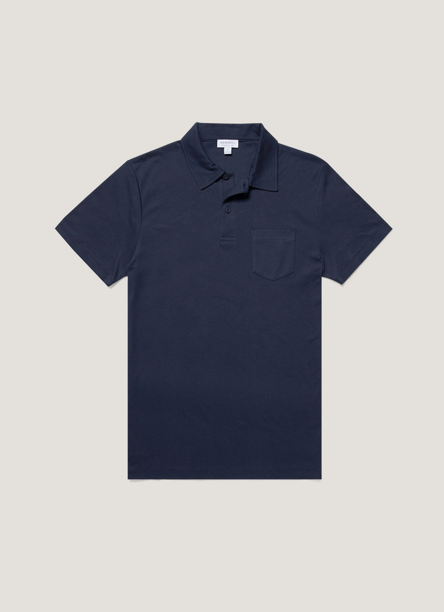 Men's Sea Island Cotton Jersey Polo Shirt in Navy Daily Casual Lifestyle Vibe