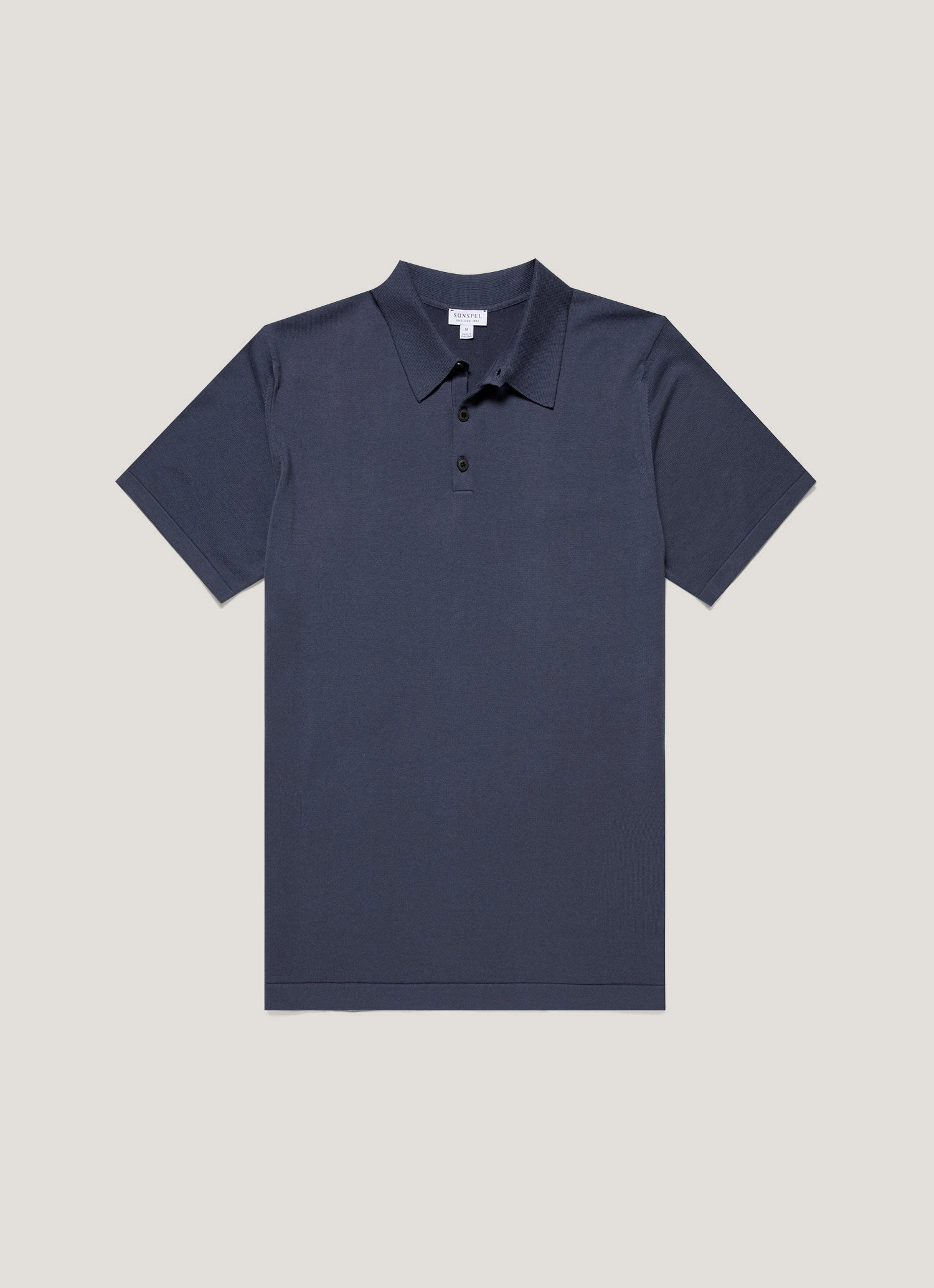 Easy-to-style piece Men's Sea Island Cotton Knit Polo Shirt in Slate Blue