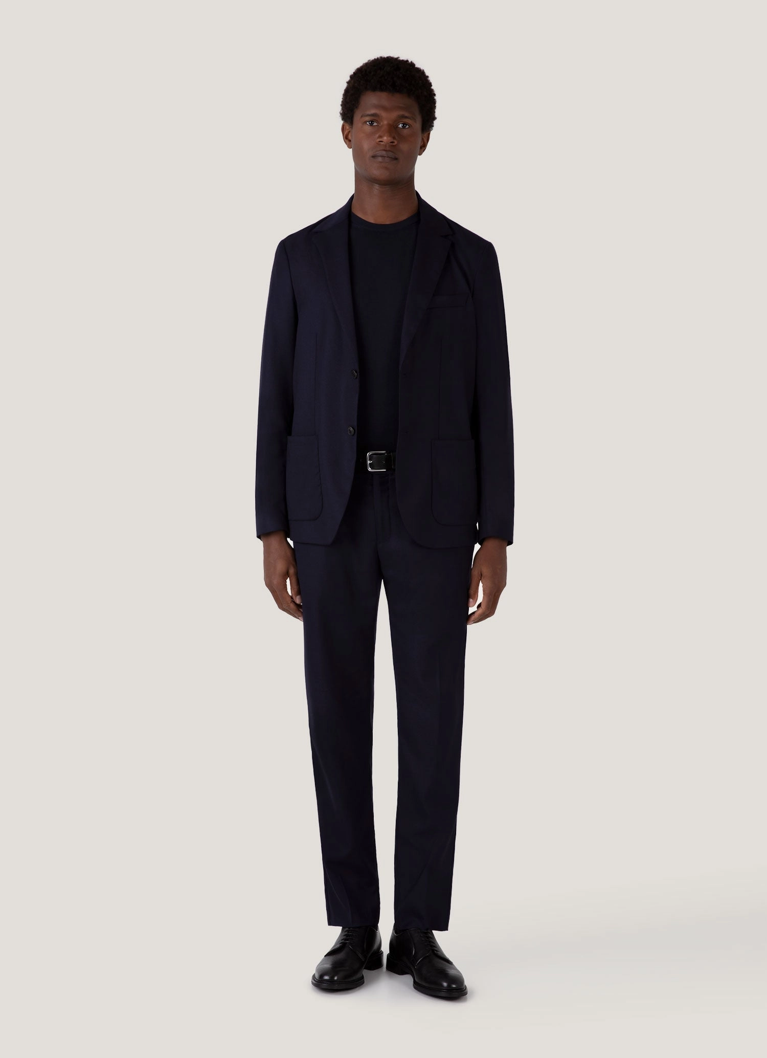 Men's Sea Island Cotton Knit T-shirt in Light Navy Minimalist Vibes