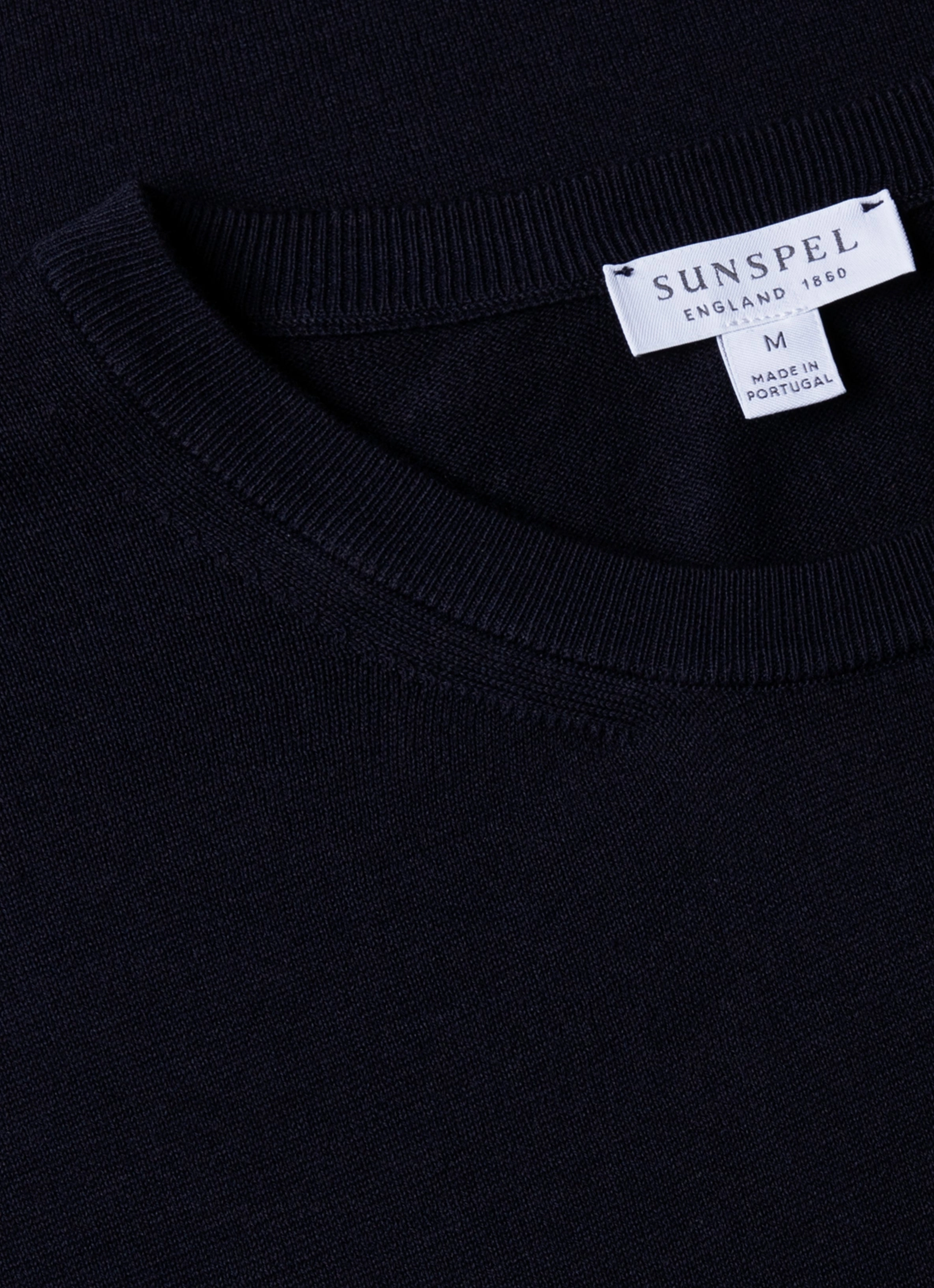 Men's Sea Island Cotton Knit T-shirt in Light Navy Minimalist Vibes