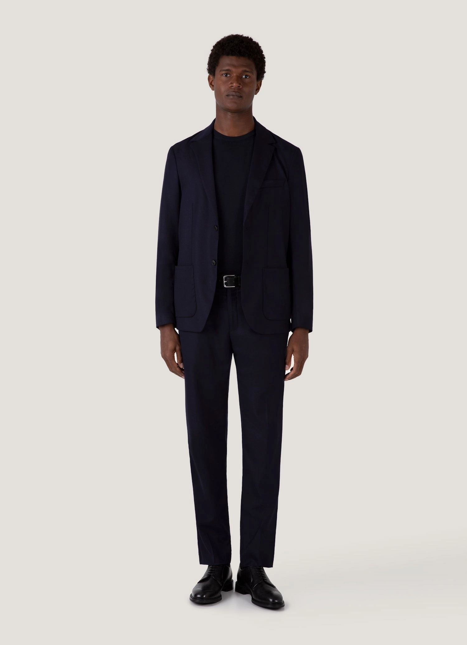 Men's Sea Island Cotton Knit T-shirt in Light Navy Minimalist Vibes