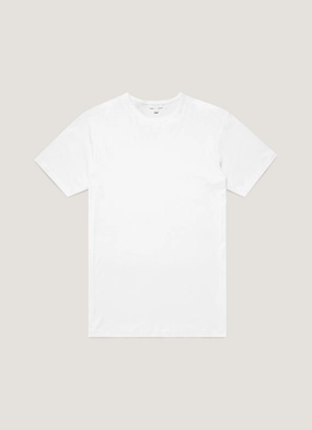Men's Sea Island Cotton T-shirt in White Relax Casual Look Trend Life