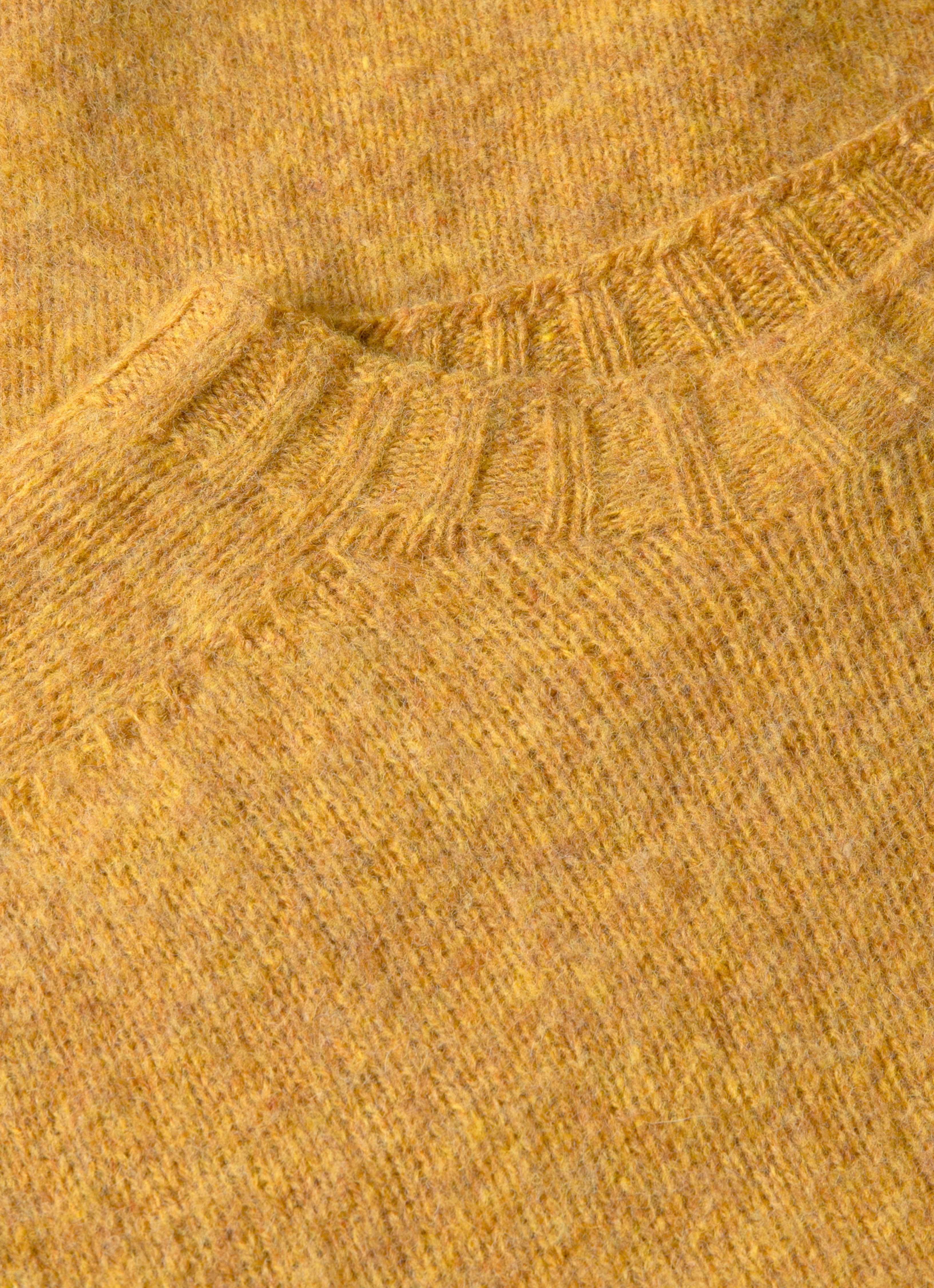 Men's Shetland Crew Neck Jumper in Saffron Mohair